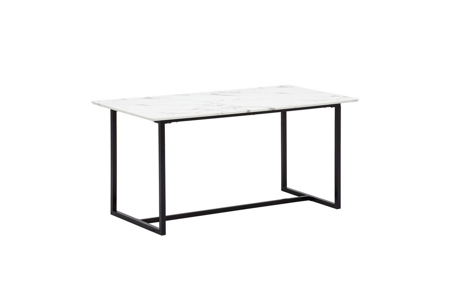 Matbord Wohnling Industriell loftstil, MDF med metallben med gyllene spets Marmor, Vit, 120x60 cm - Marmor, Vit, 120x60 cm