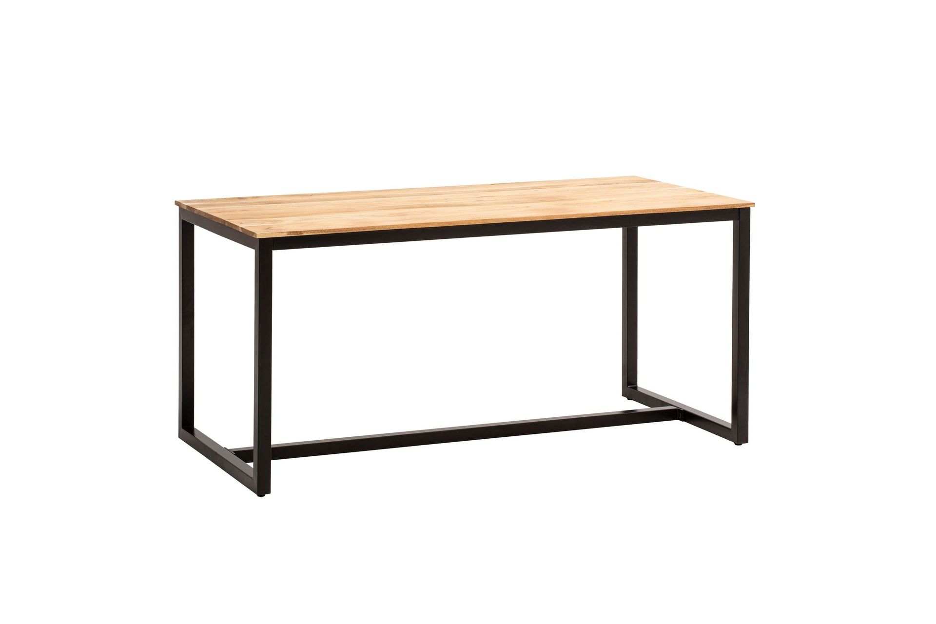 Matbord Wohnling massivt tr&auml; industriell loftstil metallbensram 160x80 cm - 160x80 cm