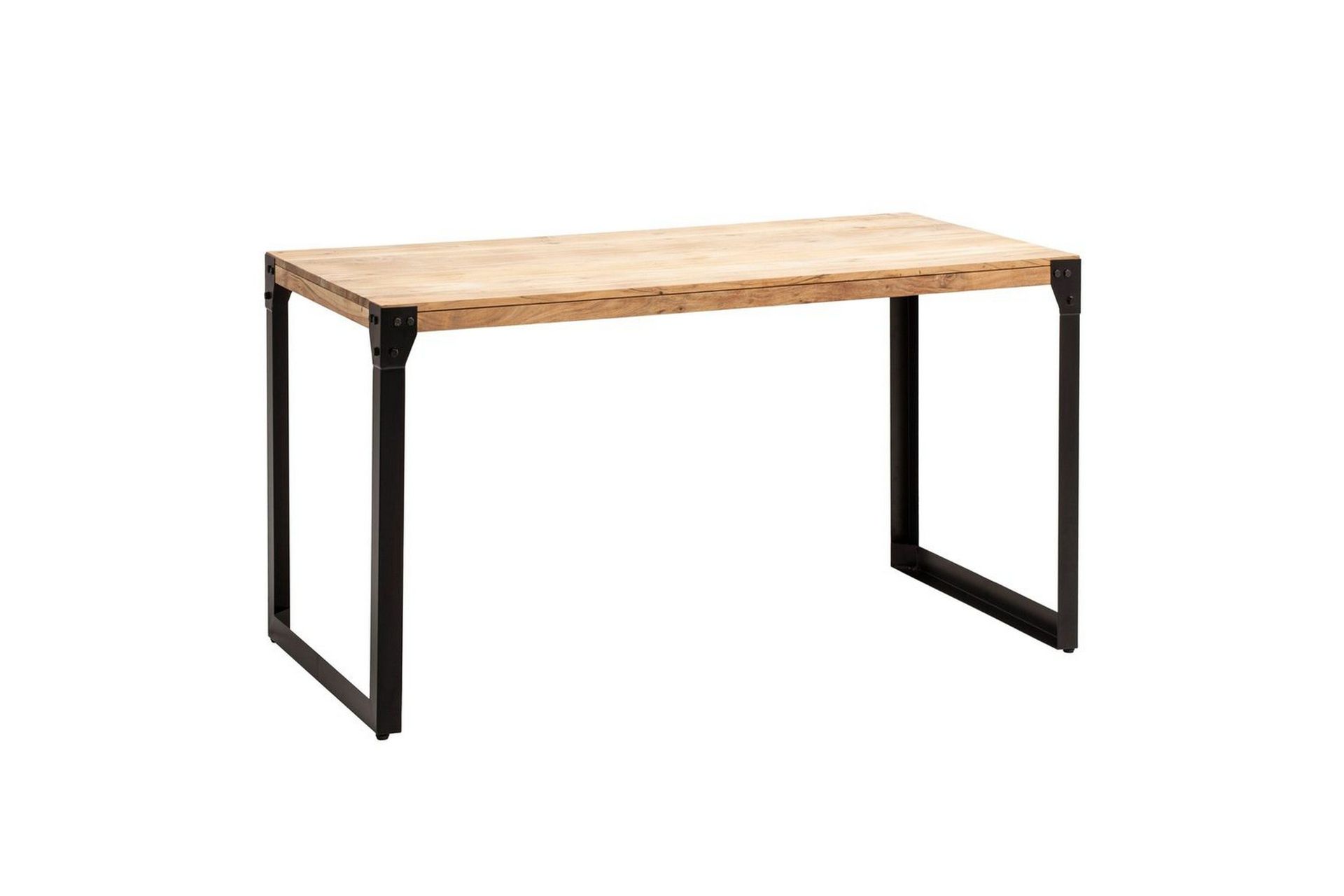 Matbord Wohnling massivt tr&auml; med raka metallben, industriell loftstil 120x60 cm - 120x60 cm