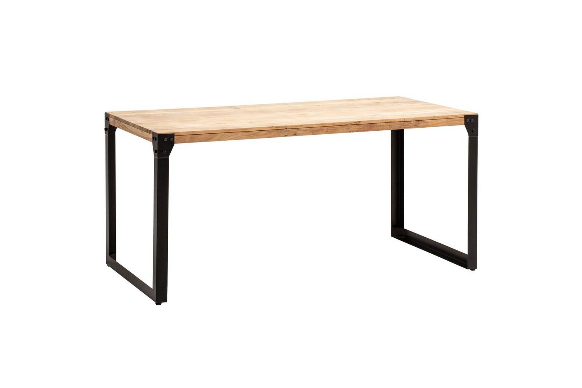 Matbord Wohnling massivt tr&auml; med raka metallben, industriell loftstil 180x90 cm - 180x90 cm