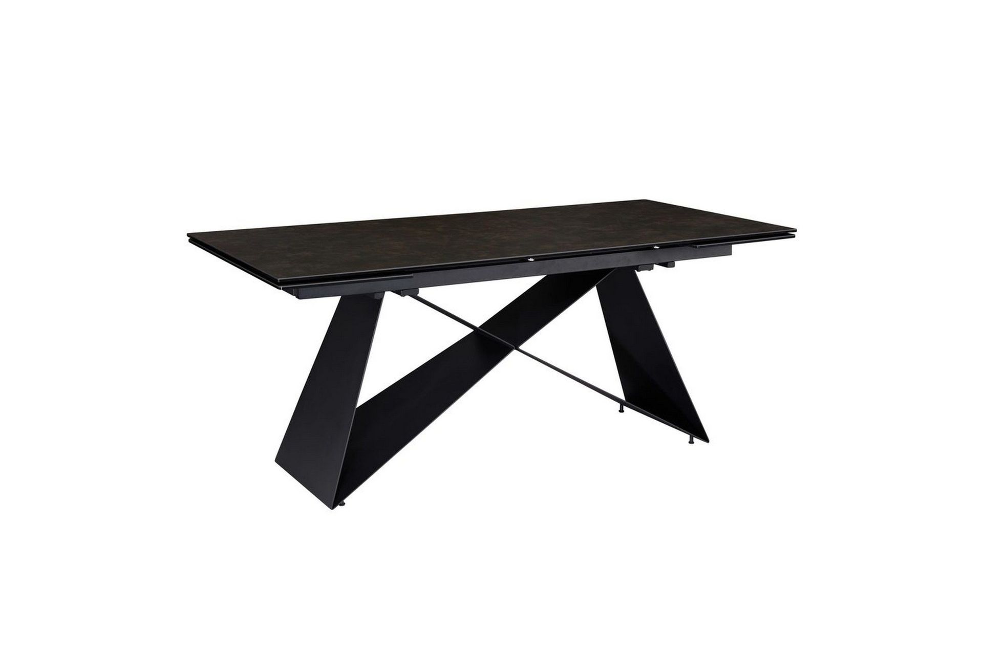 Matbord Wohnling Utdragbart 180-260 cm keramisk modern Z-ram design Svart, marmor svart - Svart, svart marmor