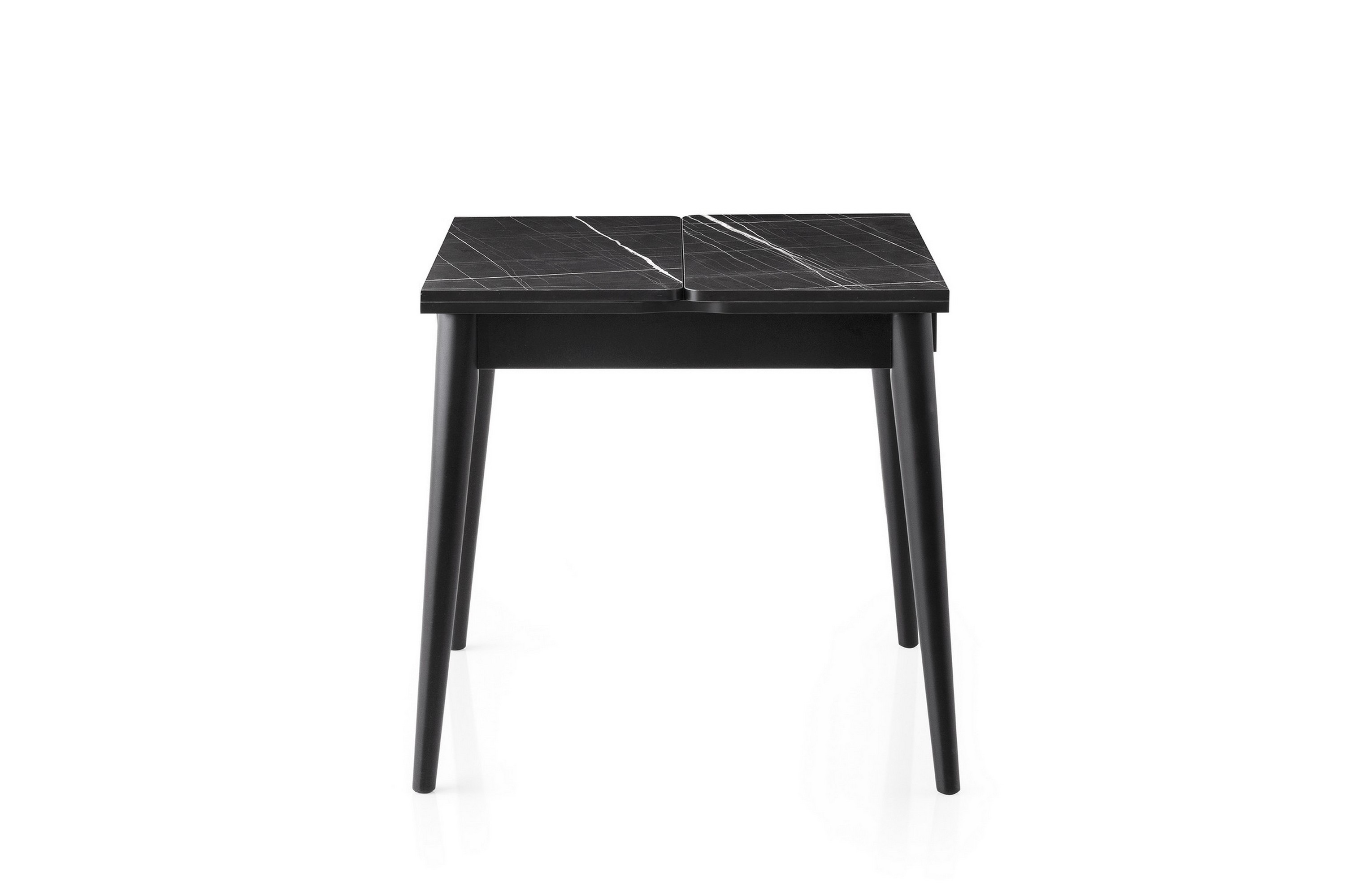Matbord Zilva 80 cm Kvadratisk Svart Marmor