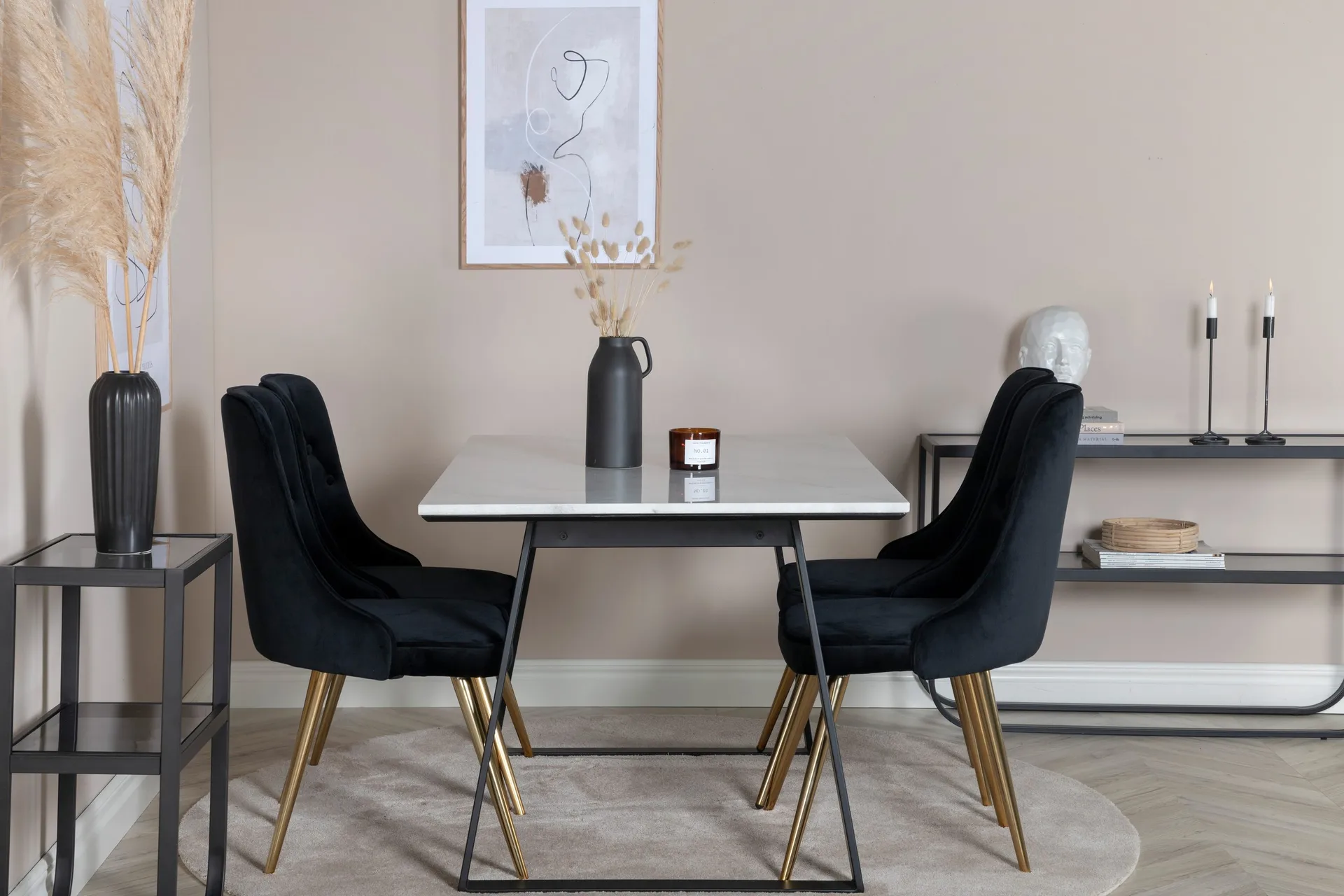 Admira Matgrupp 140 cm + 4 st Valerie Matstolar -