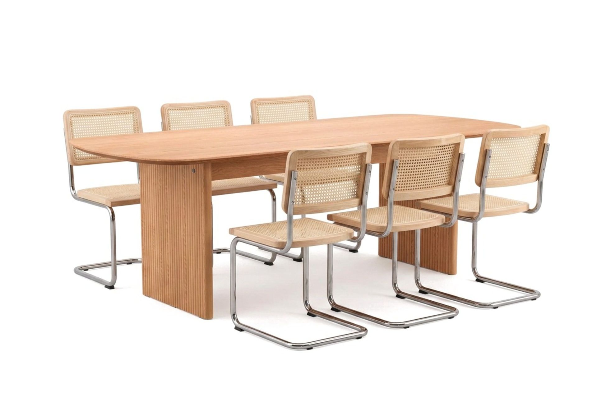 Alma Matgrupp rektangulärt 220 cm Ek med 6 Build Matstolar - Ek
