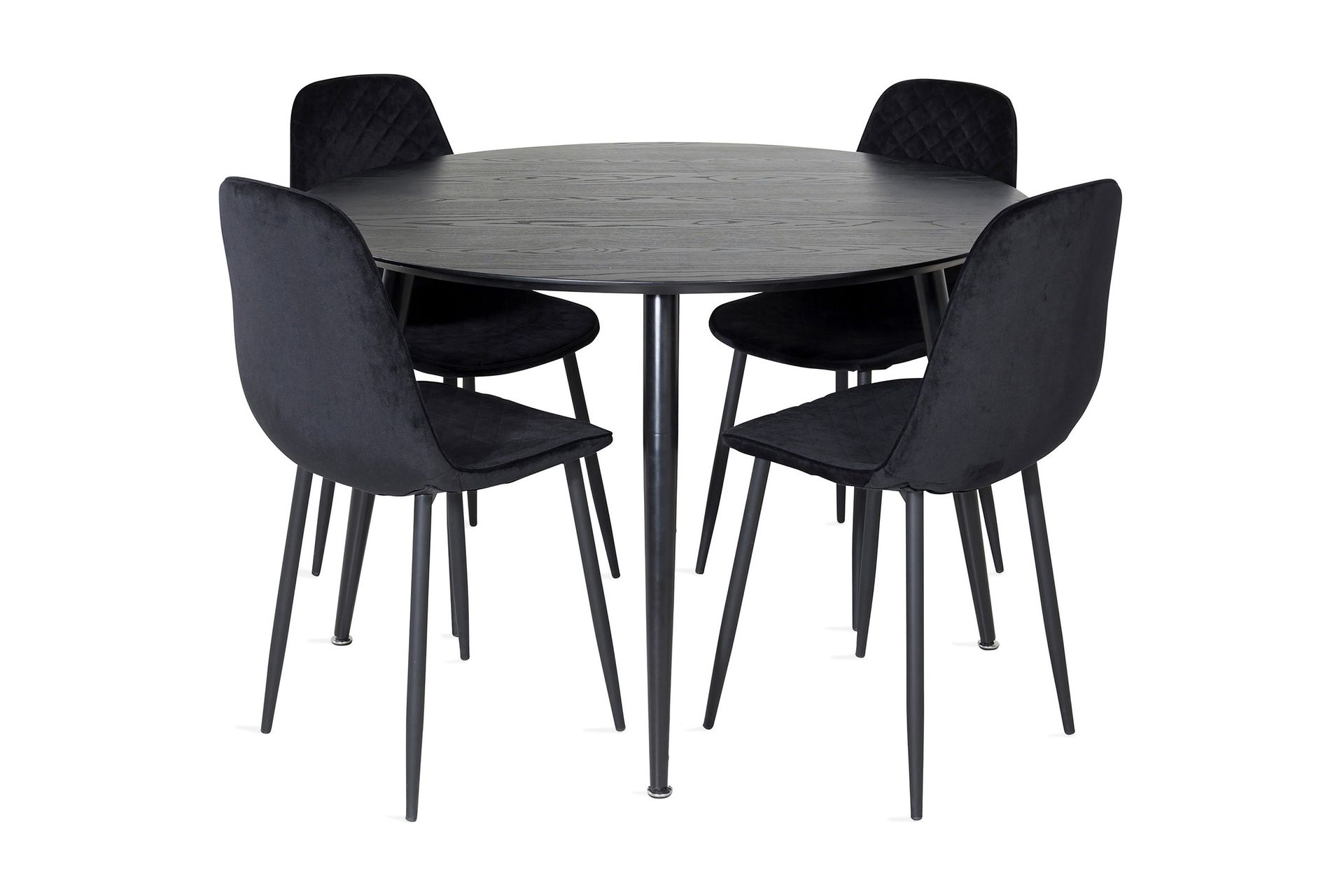 Balisa Matgrupp 115 cm Rund inkl 4 Ypas Stolar - Svart