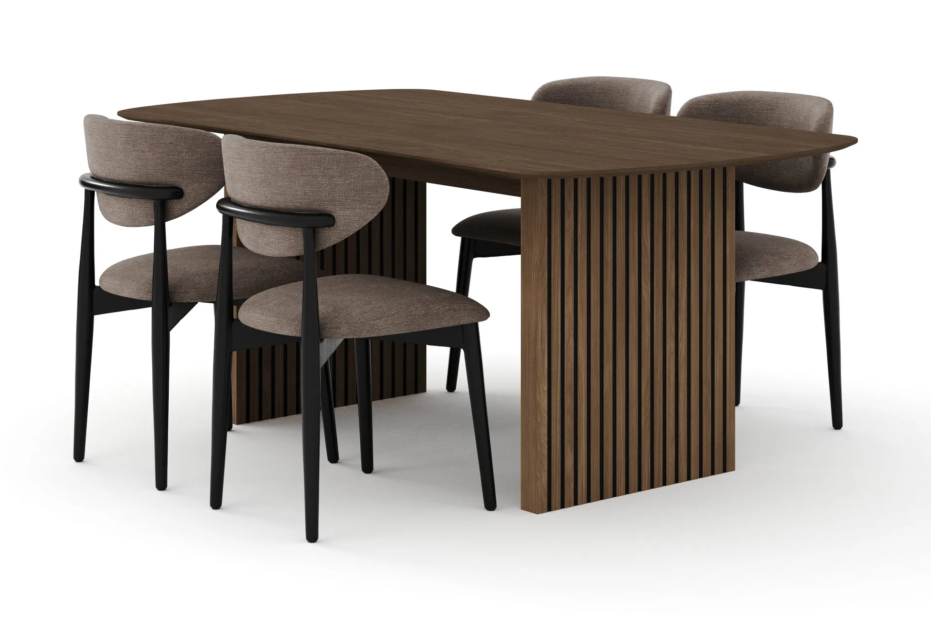 Matgrupp Bark Richeto med Molly stolar Svart -