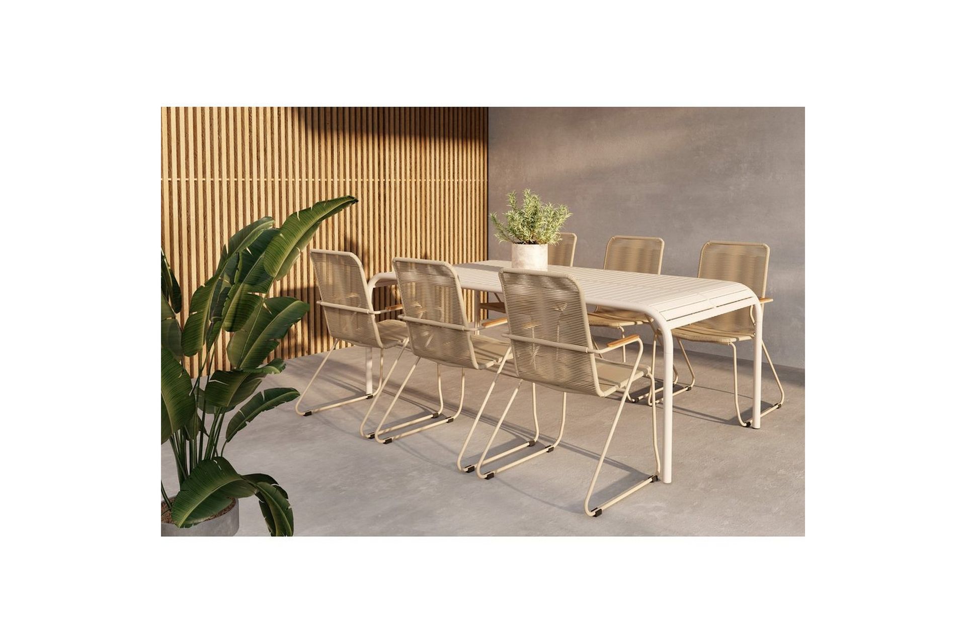 Matgrupp Borneo, Bois - Beige, Beige, 6