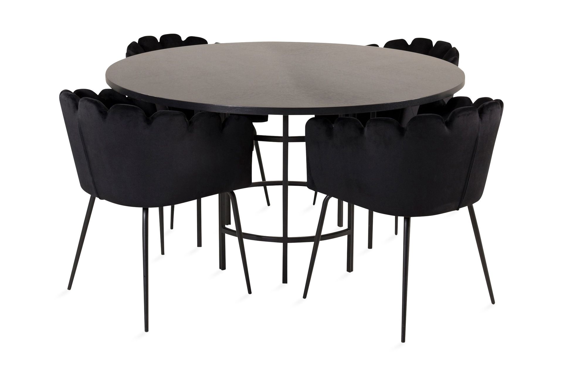 Copenhagen Matgrupp med 4 Limhamn Matstolar Svart - Furniture Fashion