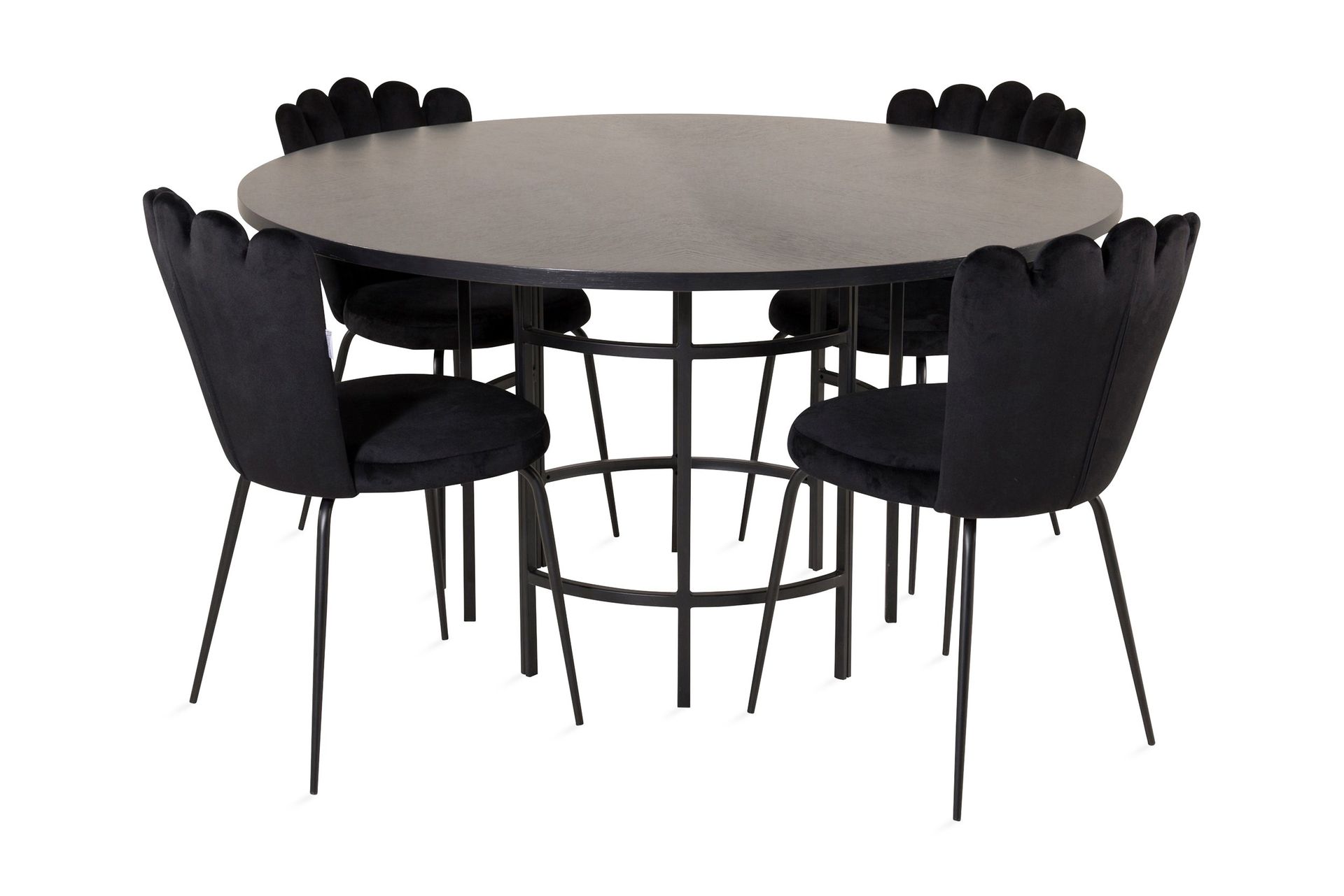copenhagen matgrupp med 4 limhamn matstolar svart - furniture fashion