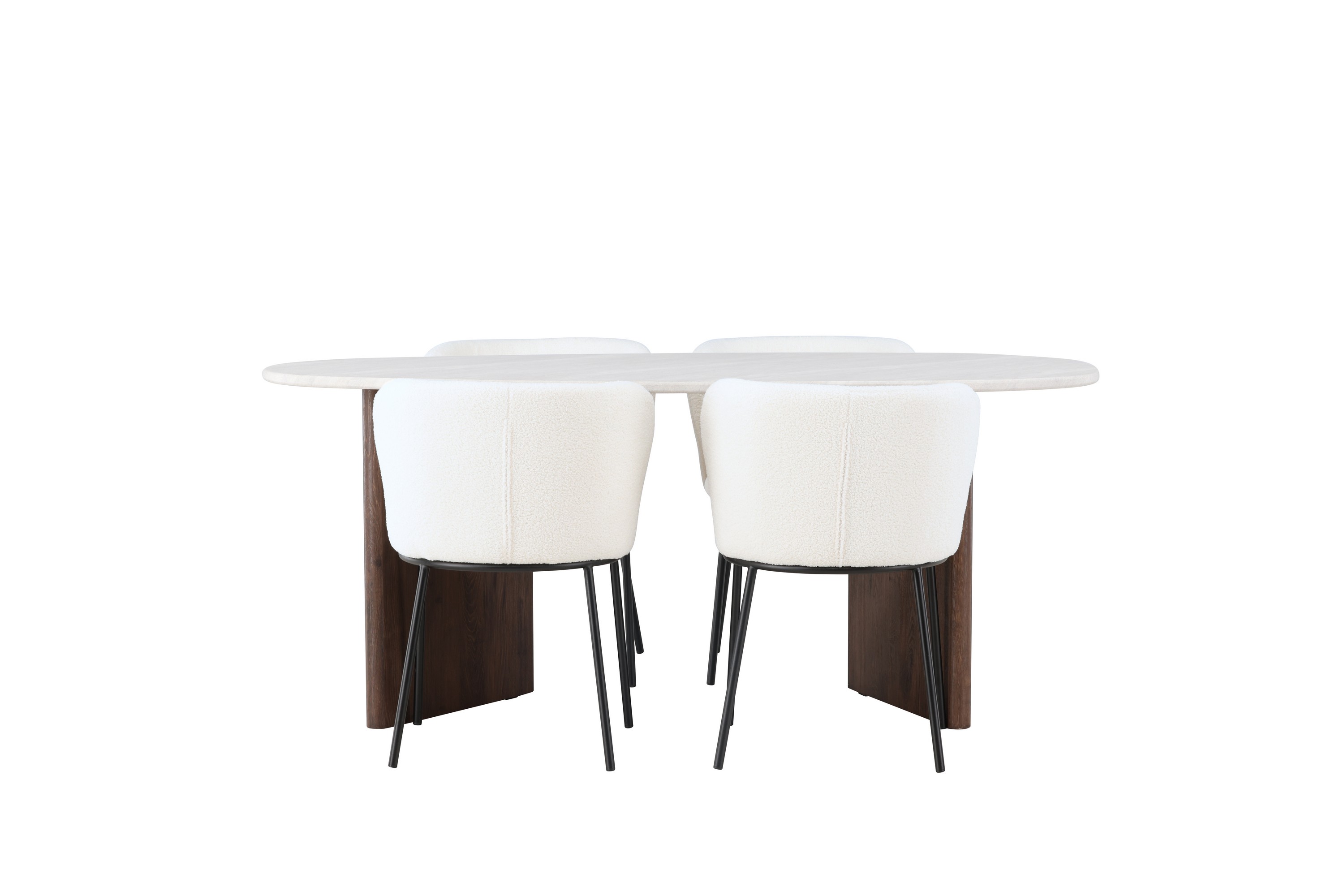 Matgrupp Edina 180 cm Oval med 4 Edina Stolar Mocca
