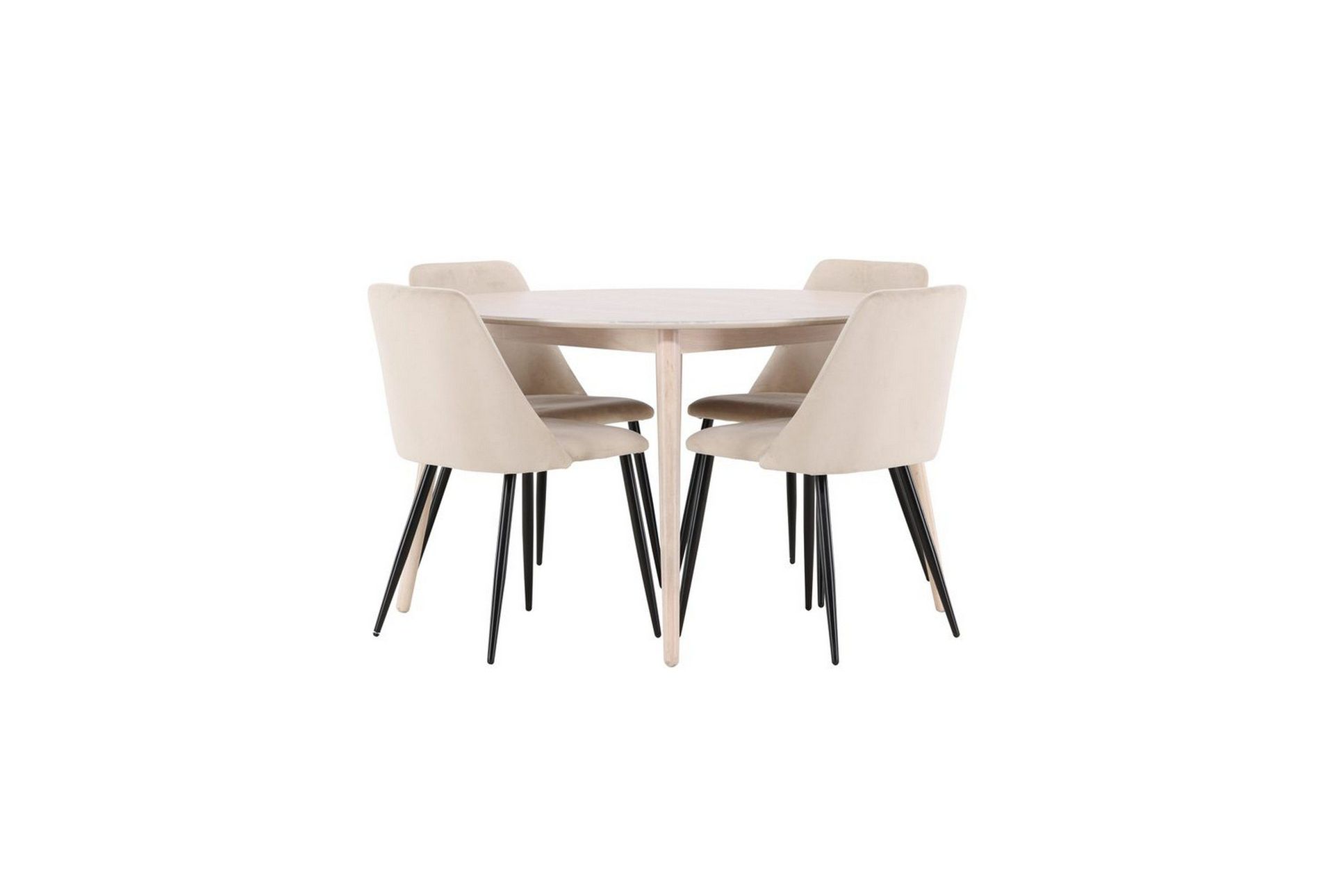 Matgrupp Flora Runt 120 cm Vit med 4st Night Stolar -