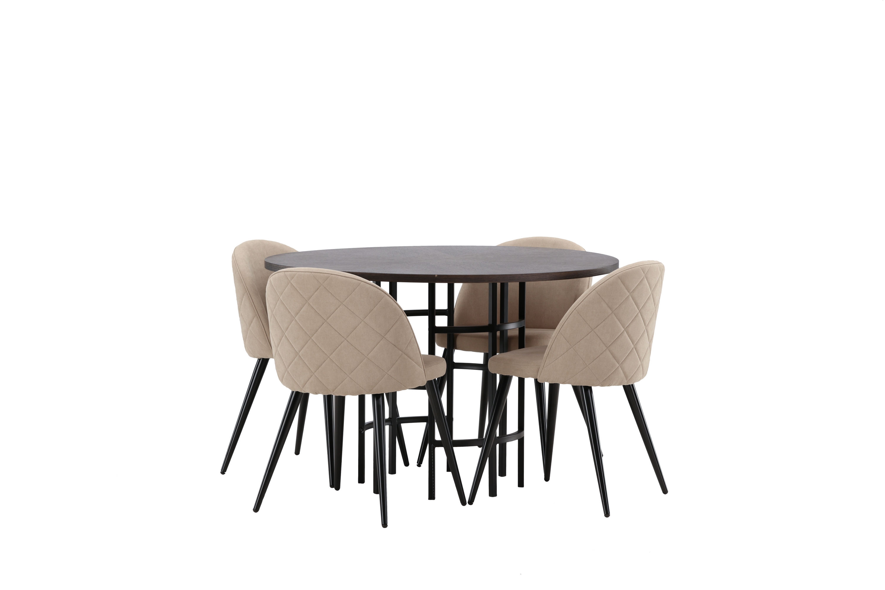 Matgrupp Hamnka 115 cm Rund med 4 Longreone stolar Beige