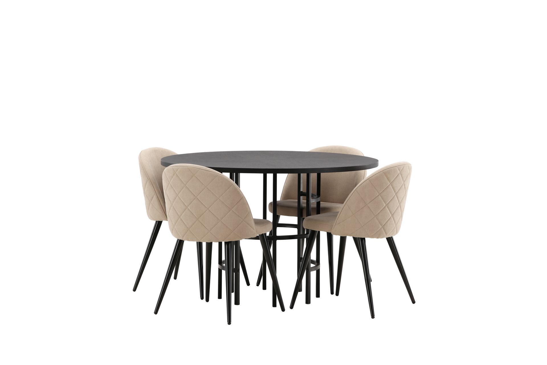 Matgrupp Hamnka  115 cm Rund med 4 Longreone stolar - Beige