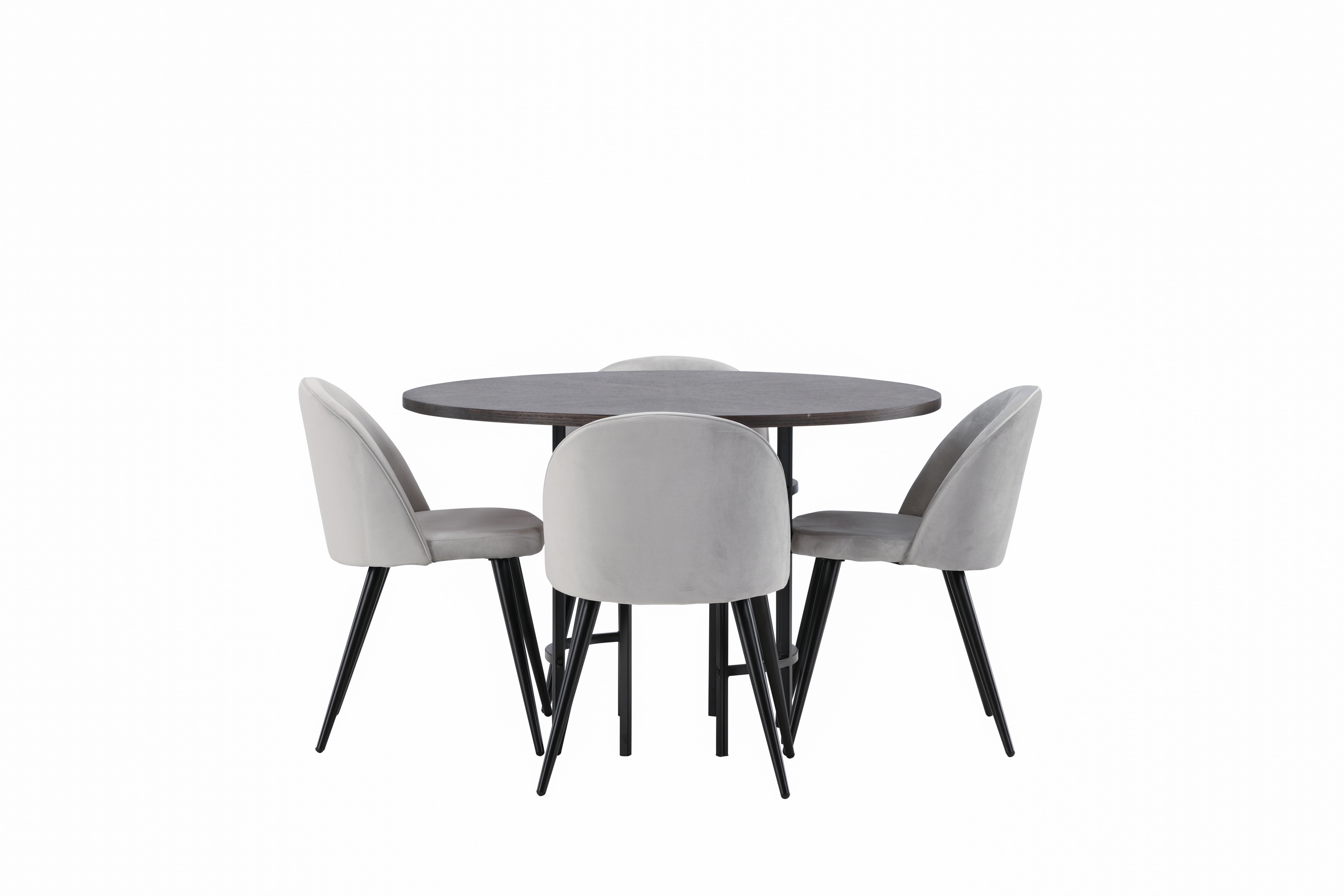 Matgrupp Hamnka 115 cm Rund med 4 Longreone stolar Grå