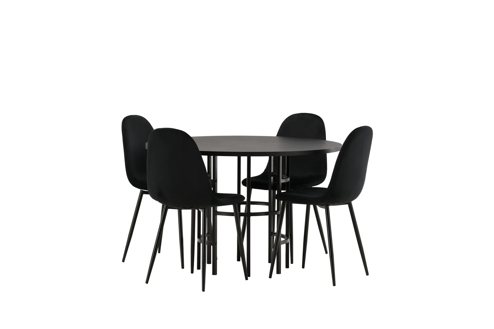 Matgrupp Hamnka  115 cm Rund med 4 Nicci stolar - Svart