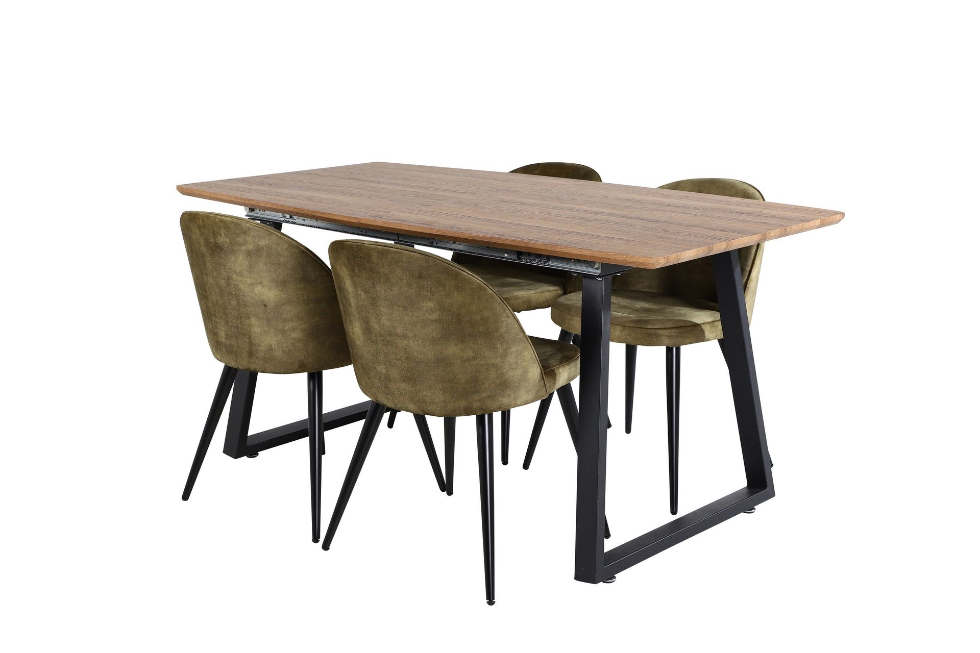 Leah F&ouml;rl&auml;ngningsbart Matbord med 4 st Sedavi Matstol -