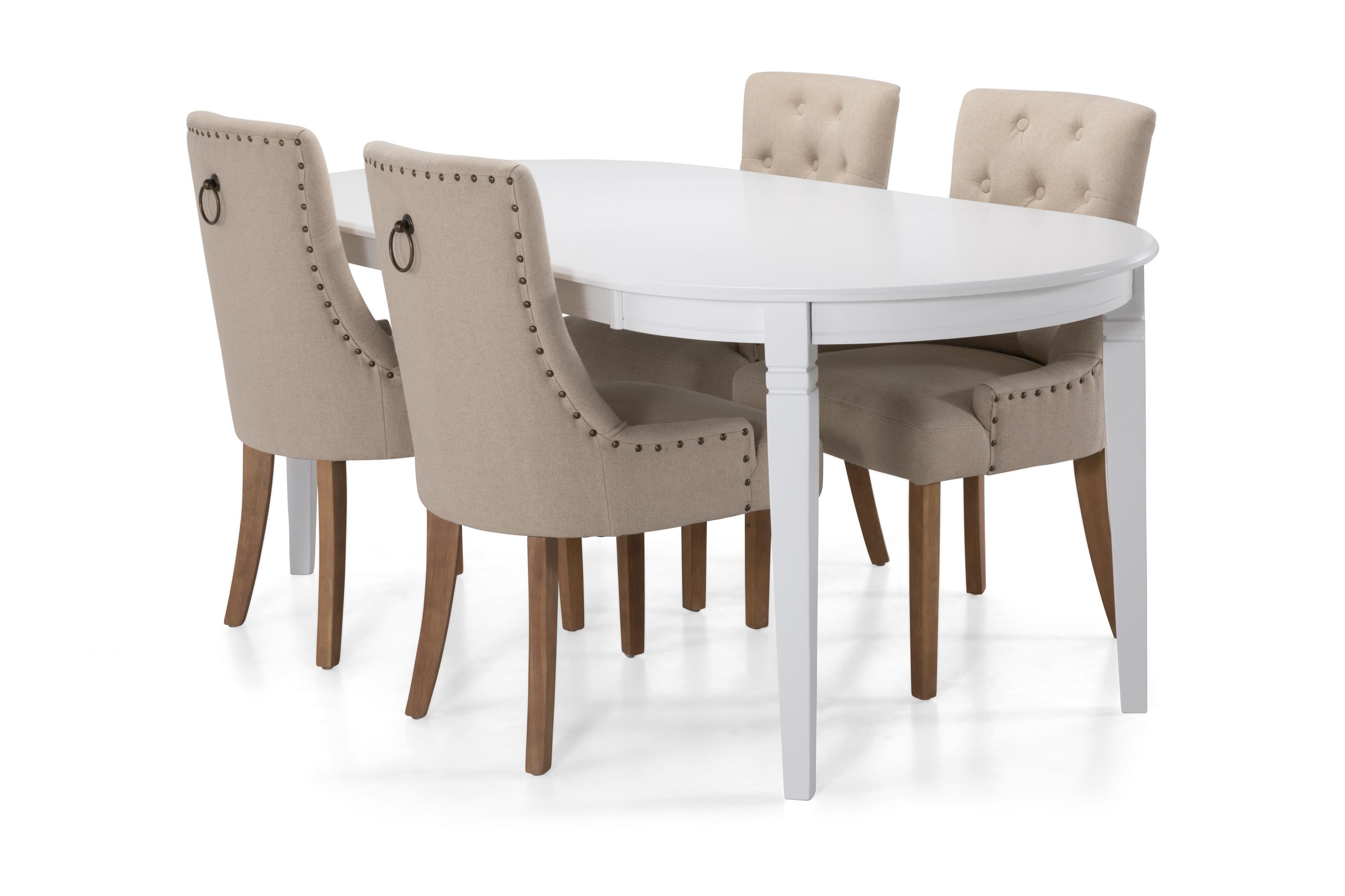 Matbord Lowisa 200 cm Ovalt VitBeige