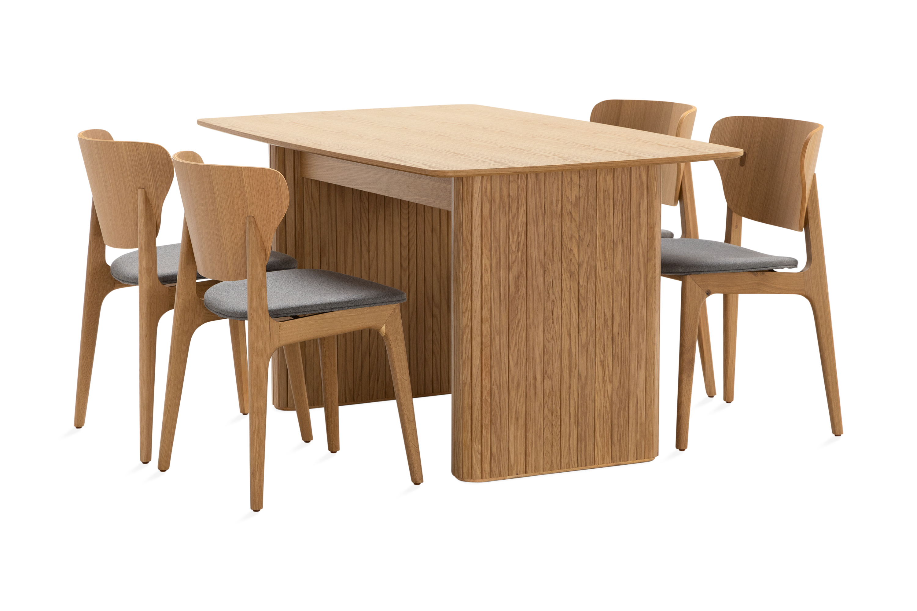 Matbord Navjot 140 cm med 4st Matstol Skagana Ek