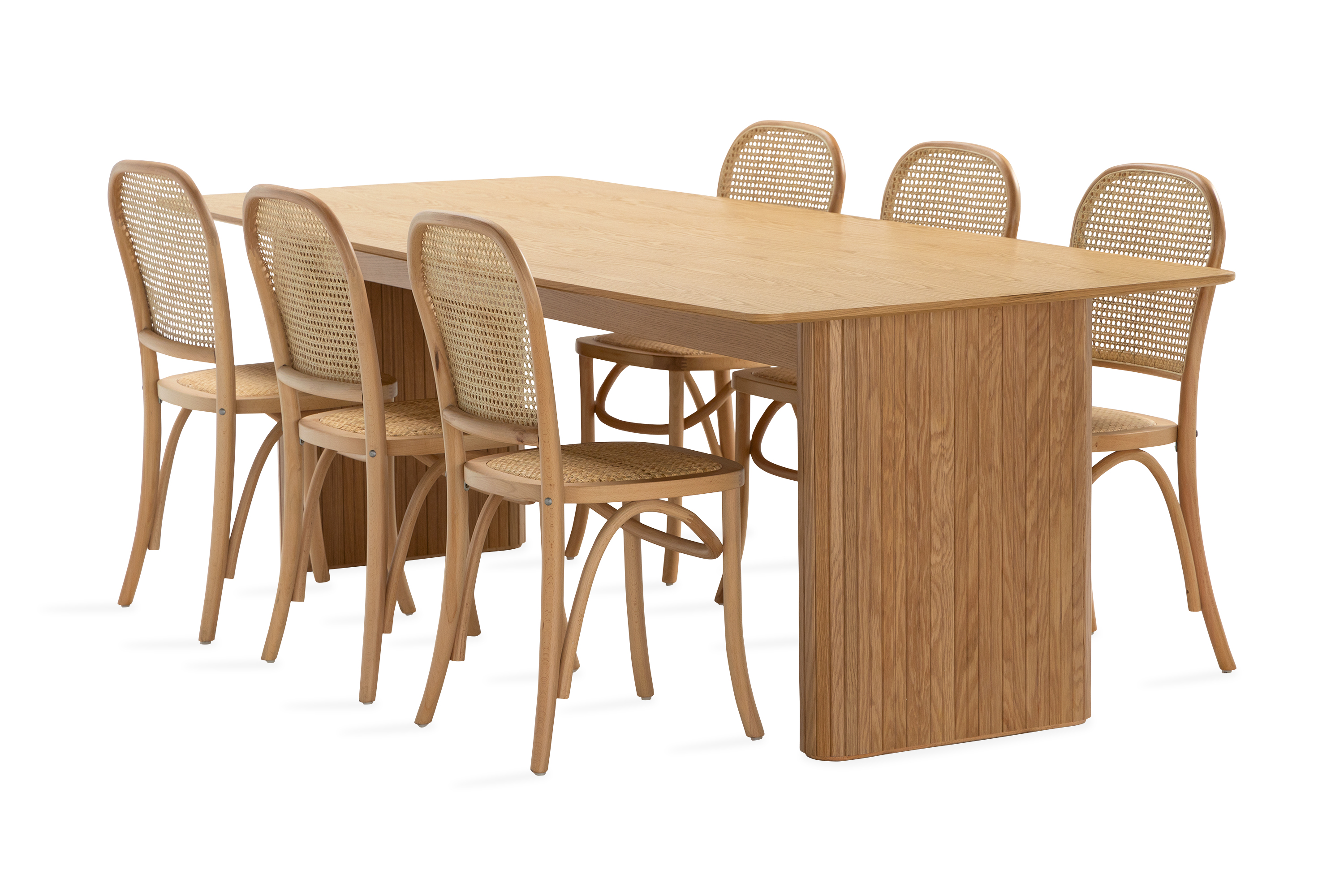 Matbord Navjot 240 cm med 6st Matstol Degors Ek