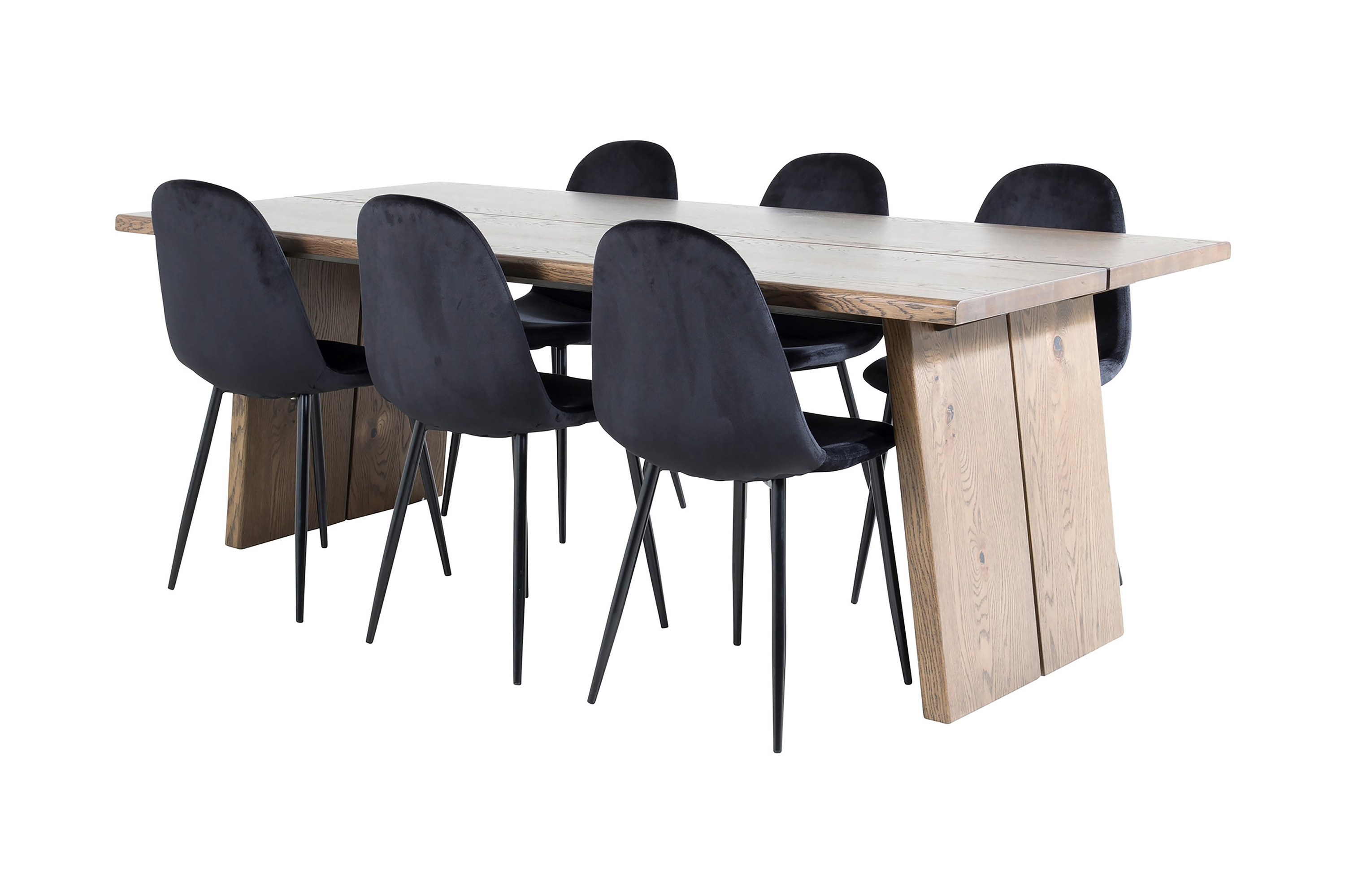 Matgrupp Bravalos 210 cm inkl 6 Tommy Stolar Brun/Svart