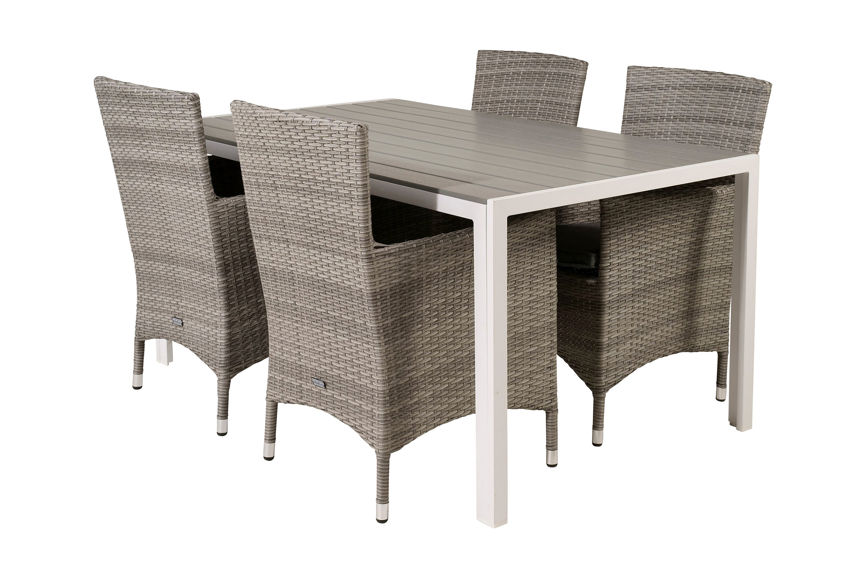 matgrupp buitepos inkl 4 kalkfeld karmstolar - polywoodvit