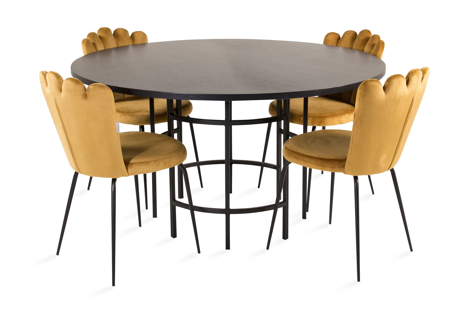 Matgrupp Copenhagen med 4 Limhamn Matstolar Gul Furniture Fashion