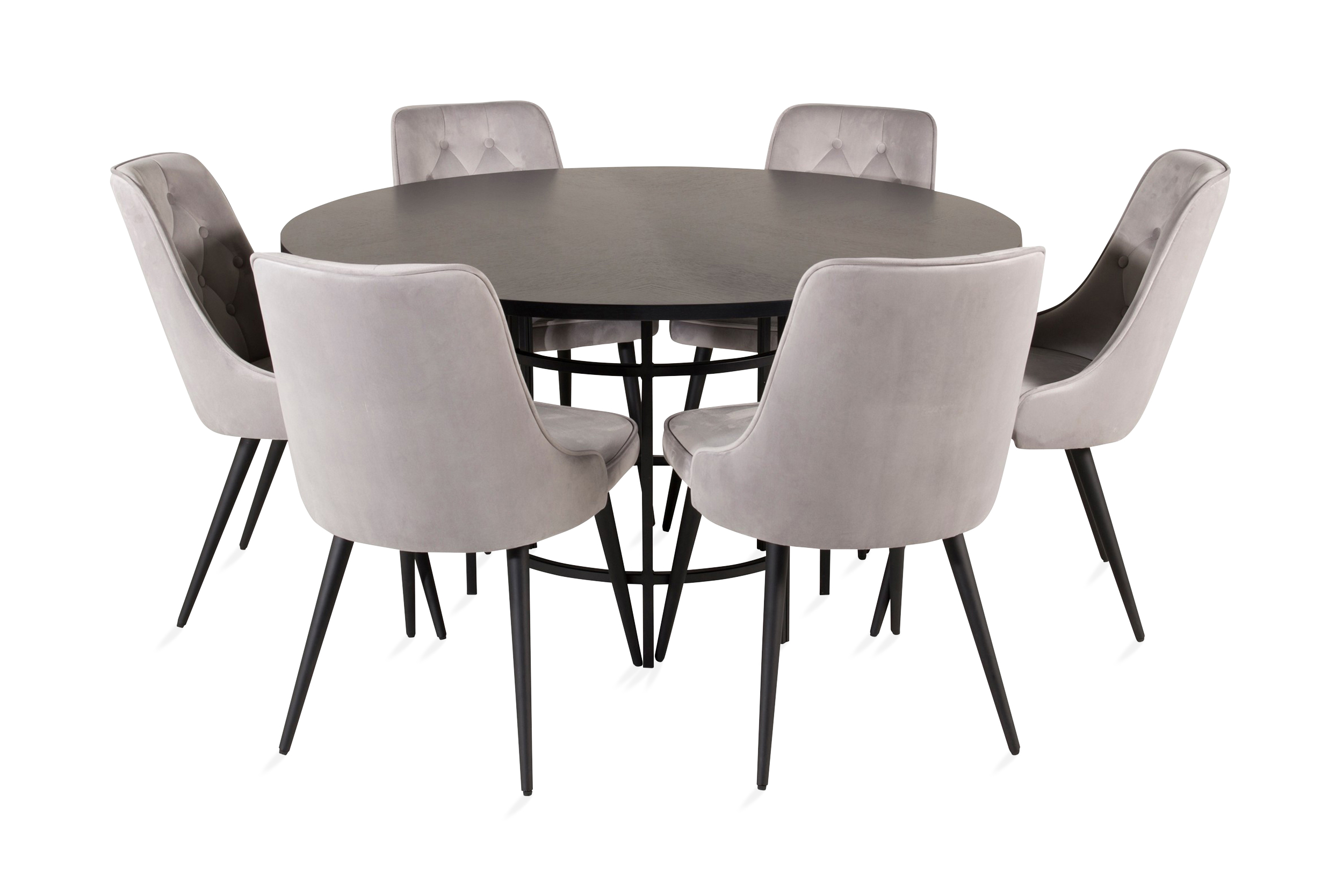 Matgrupp Copenhagen med 6 Chantor Lyx Sammetsstolar Svart/Gr Furniture Fashion