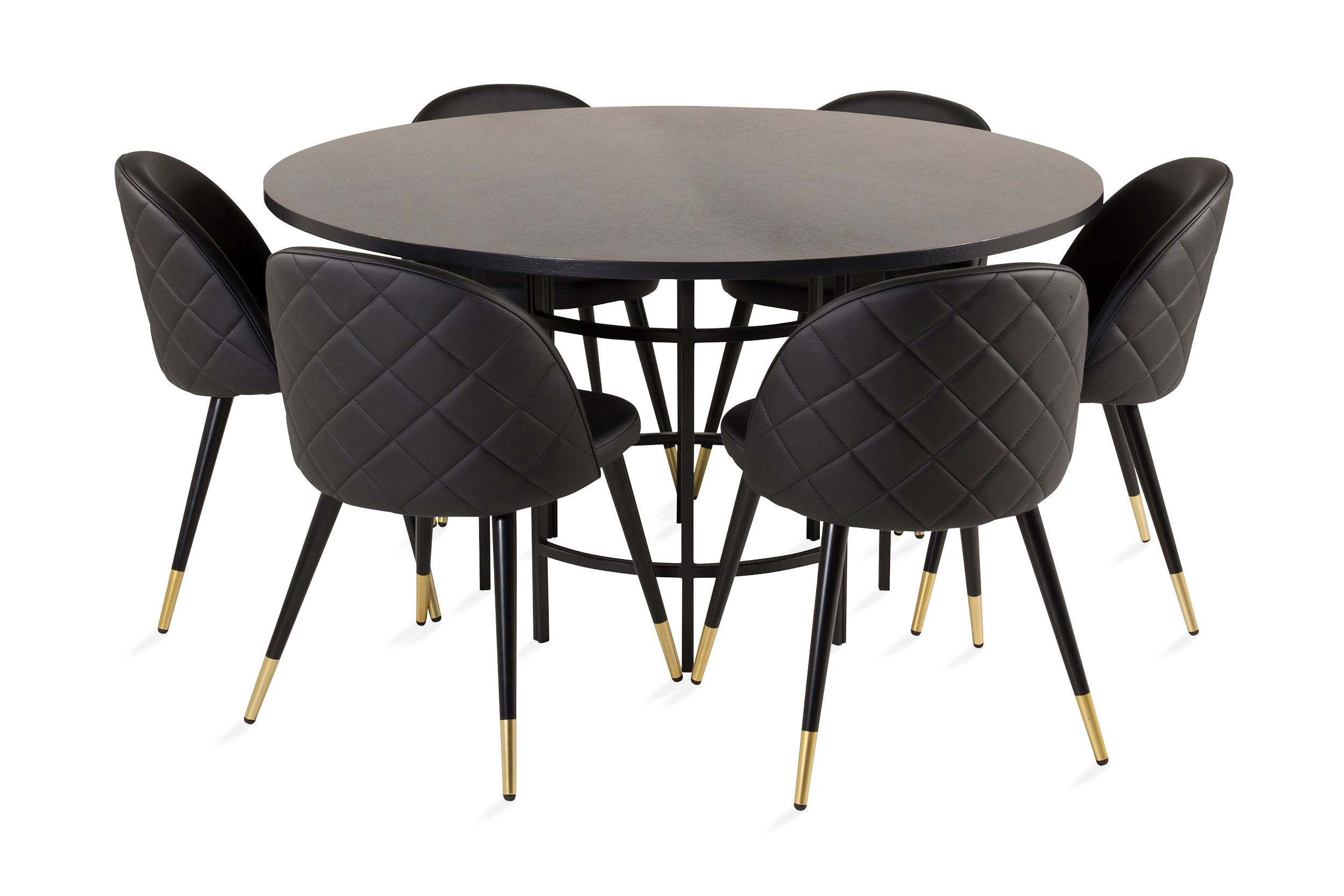 Matgrupp Copenhagen med 6 Chantor Matstolar Mässing/Svart Furniture Fashion