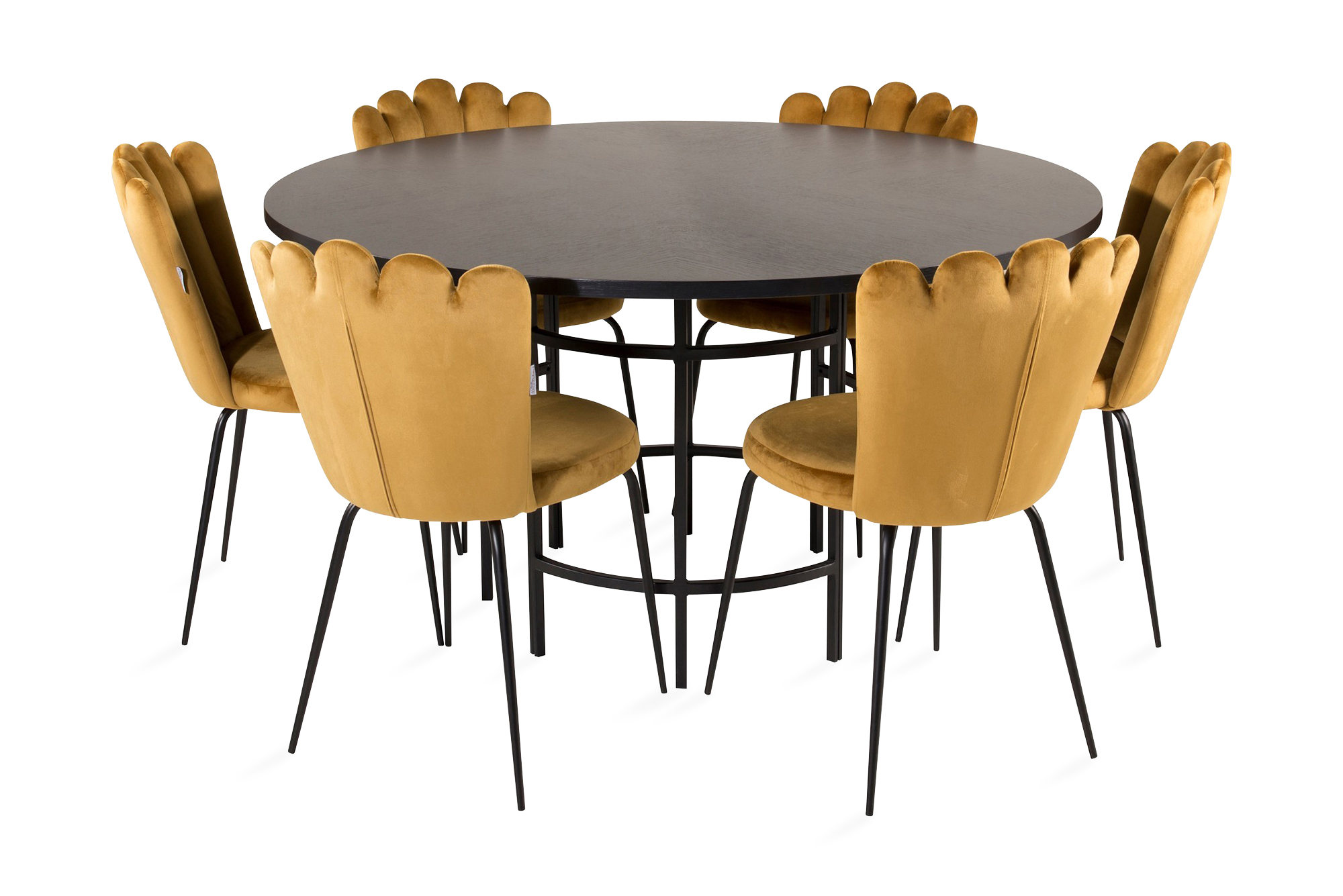 Matgrupp Copenhagen med 6 Limhamn Matstolar Gul Furniture Fashion