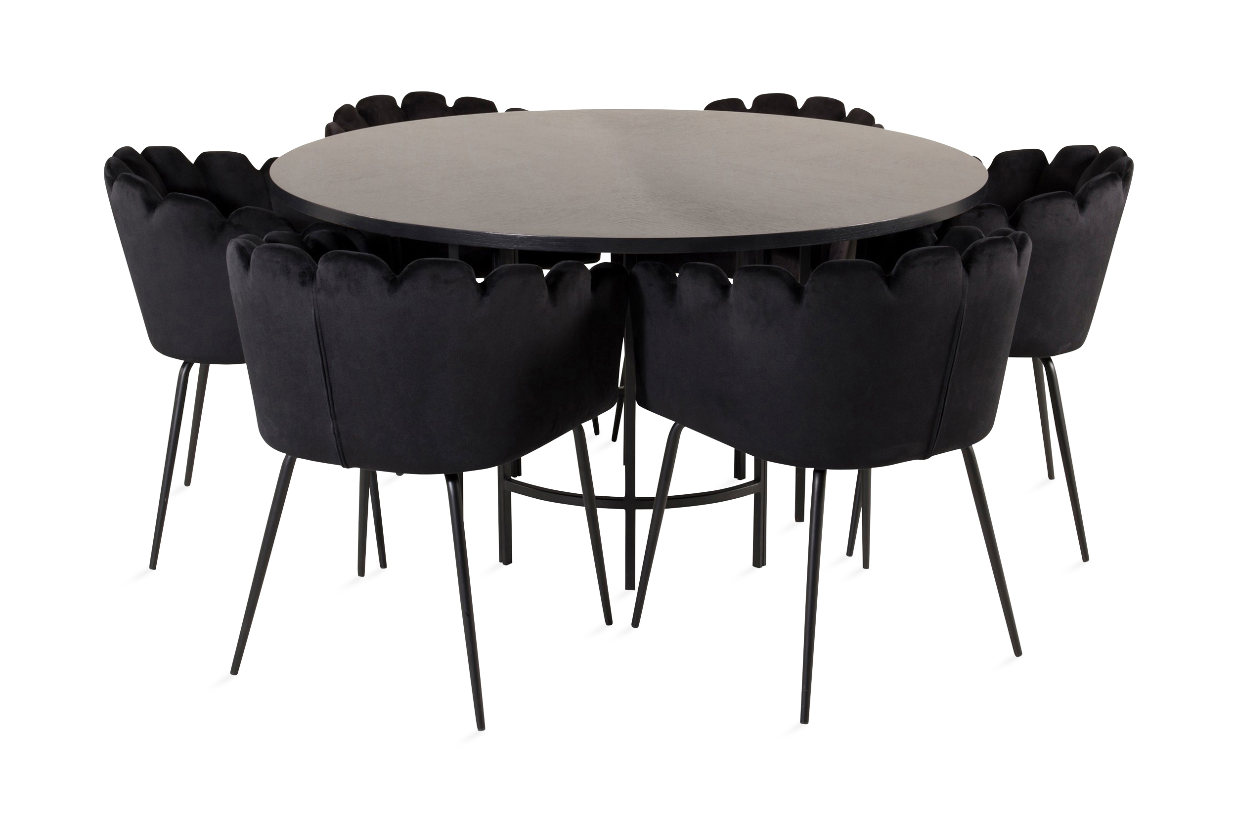 Matgrupp Copenhagen med 6 Limhamn Matstolar Svart Furniture Fashion