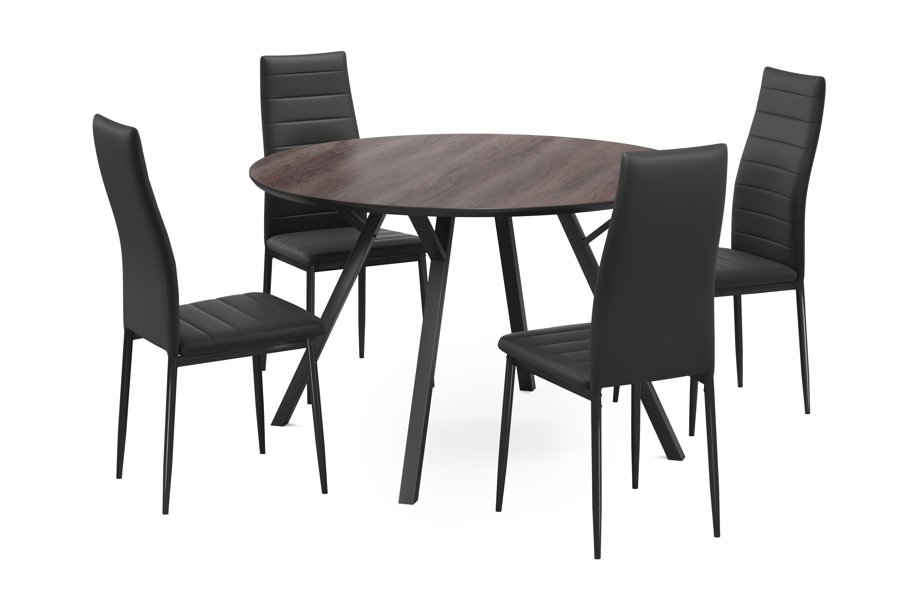 Matgrupp Cress 120 cm Rund inkl 4 Fred Stolar Svart/Brun