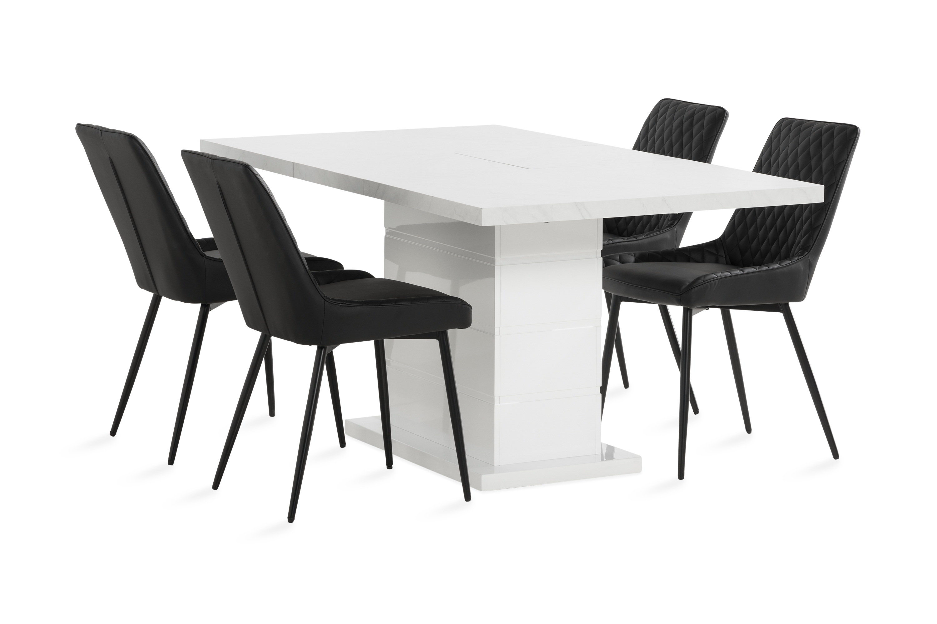 Matgrupp Griffith Förlängningsbar 120 cm 4 Allavare Stol Vit/Svart