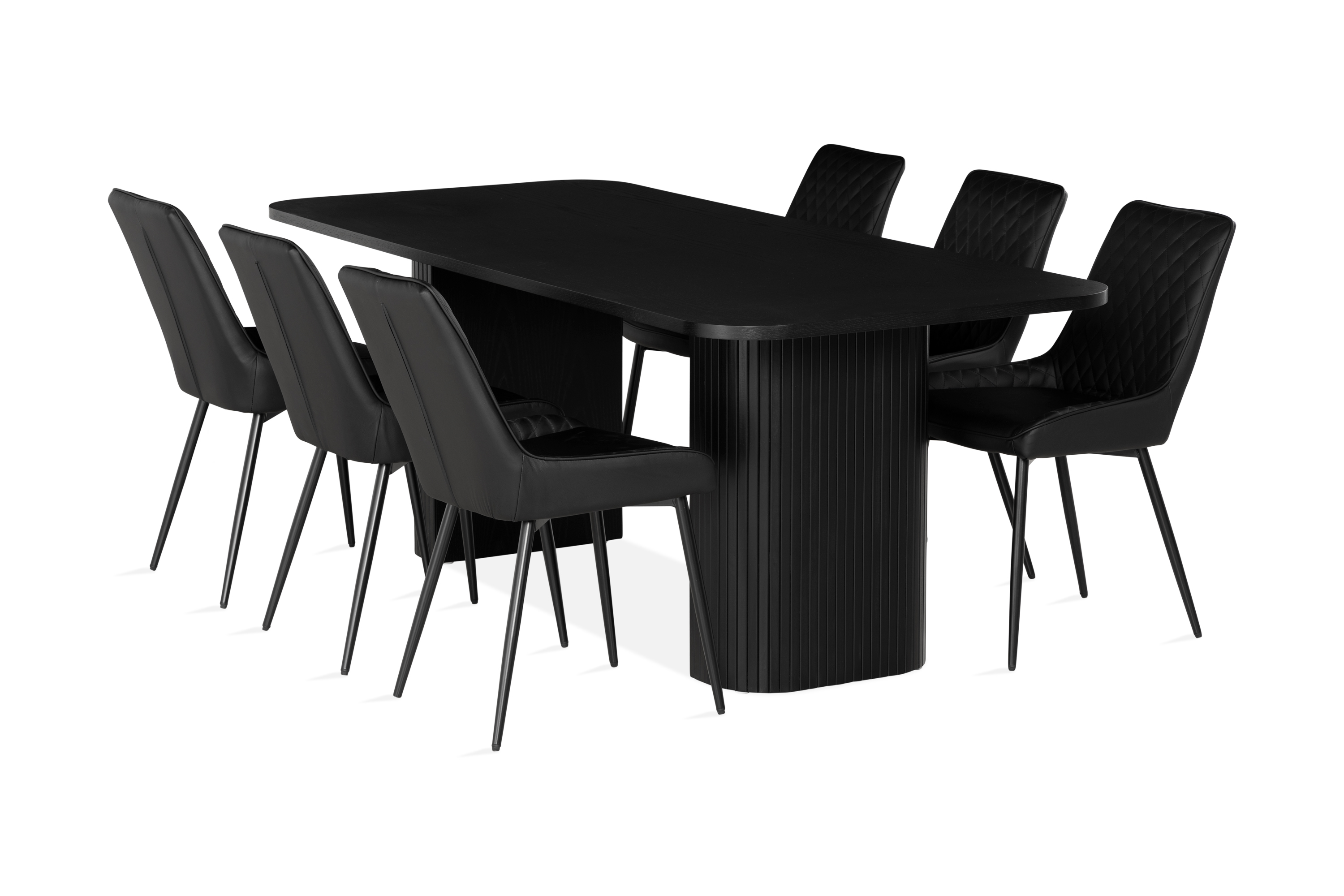 Matgrupp Kopparbo 200 cm inkl 6 Allavare Stolar Svart
