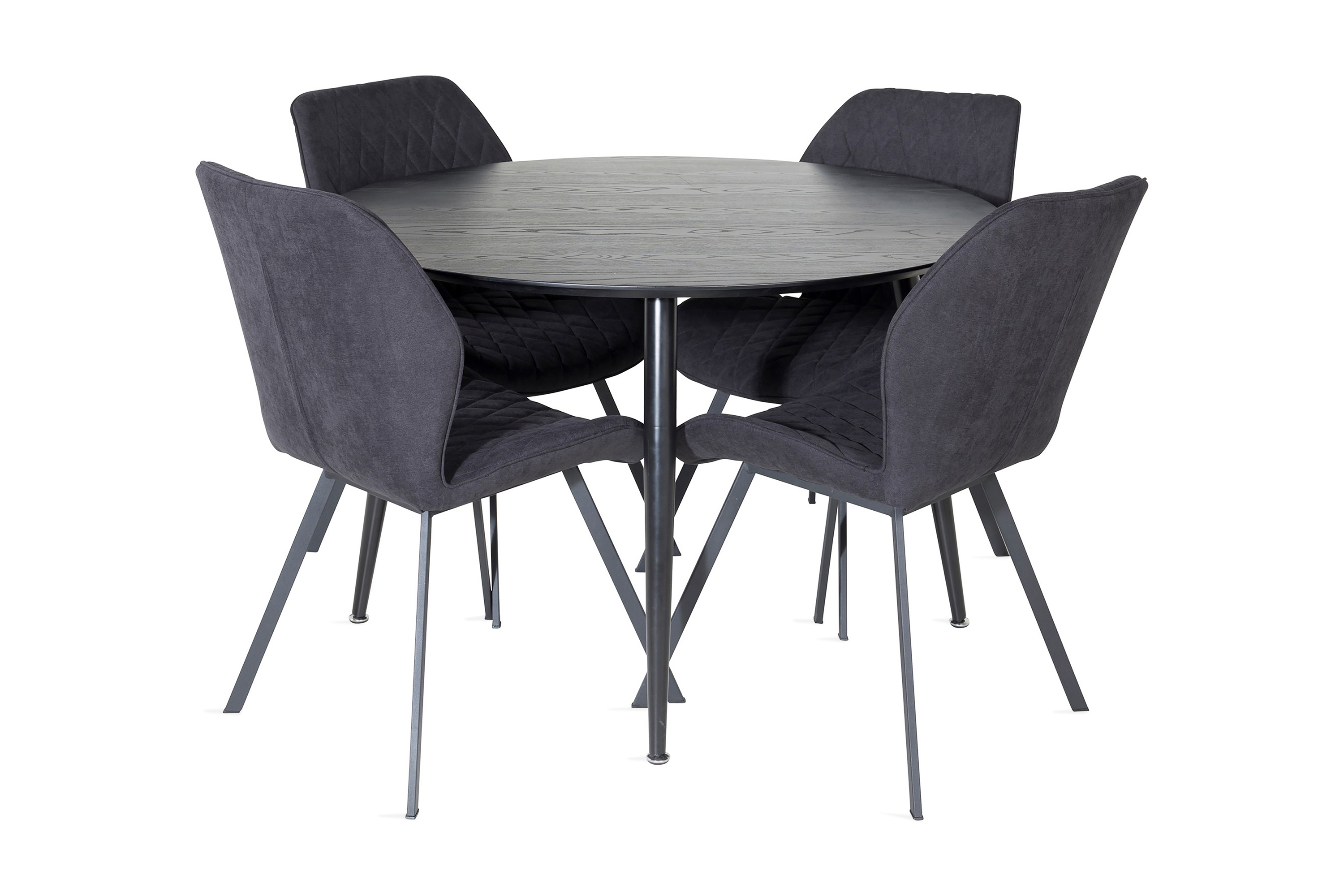 Matgrupp Larrinzar 115 cm Rund inkl 4 Pombriego Stolar Svart