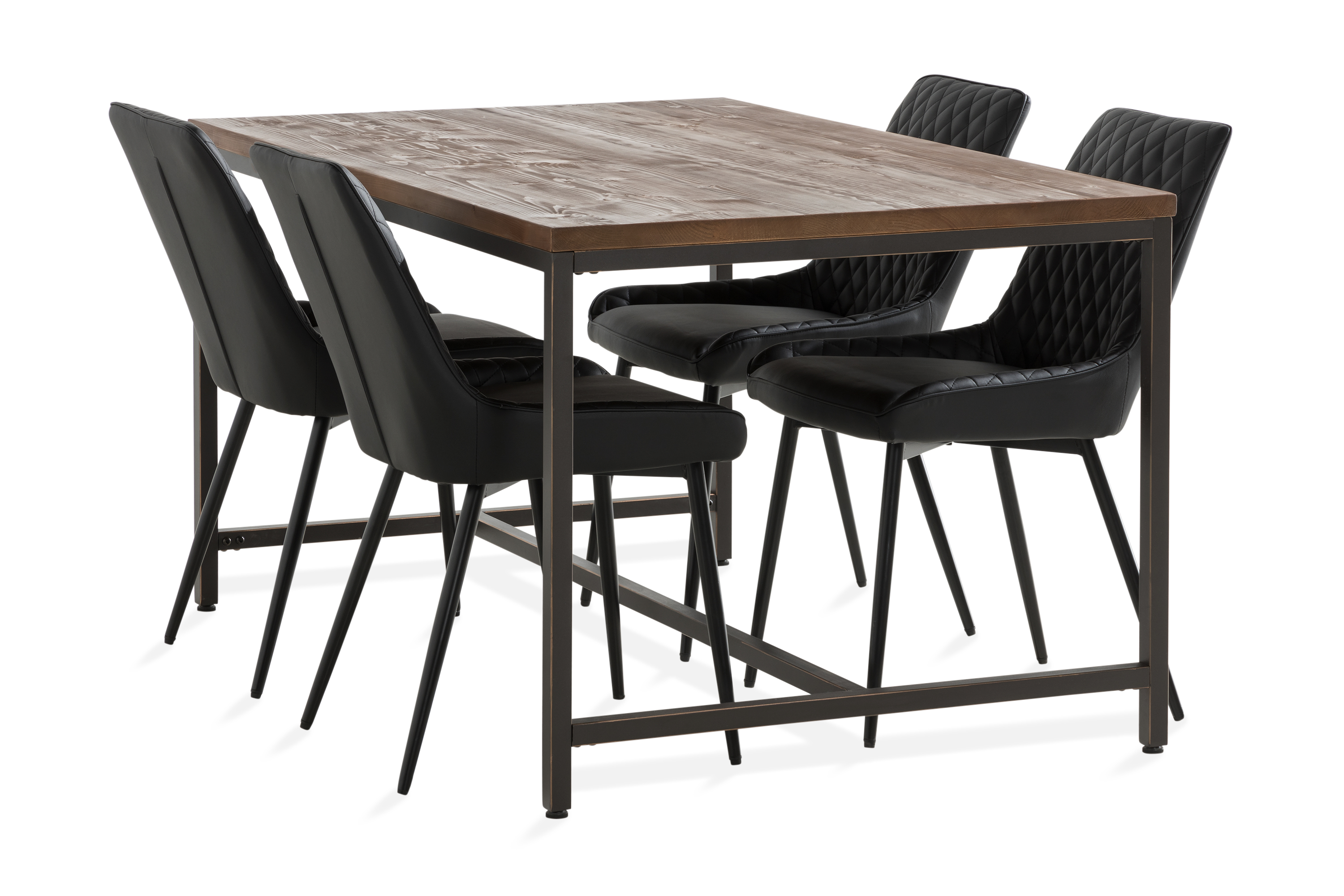 Matgrupp Limerick 140 cm inkl 4 Allavare Stolar Svart/Brun
