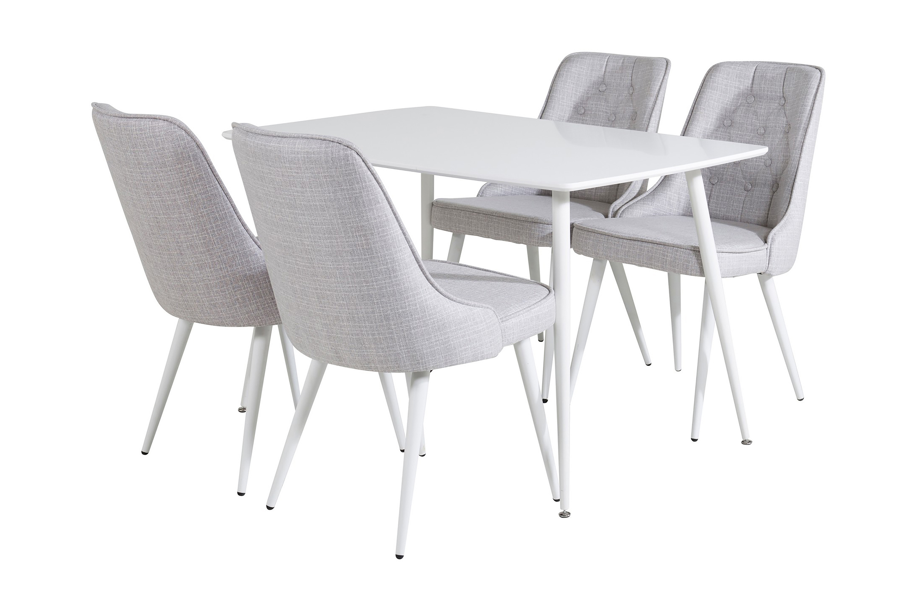 Matgrupp Yegua 120 cm inkl 4 Chantor Stolar Vit/Grå