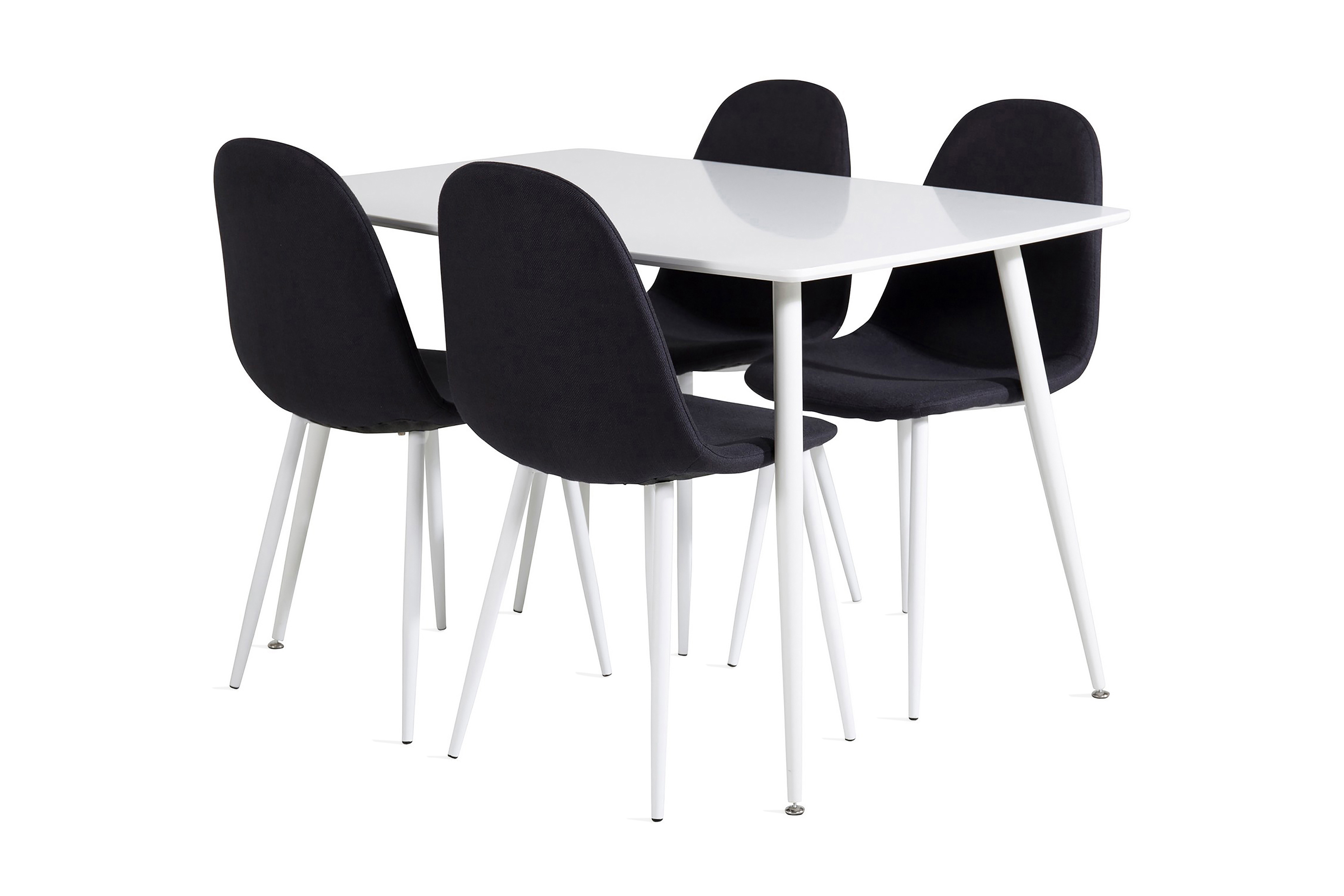 Matgrupp Yegua 120 cm inkl 4 Yegua Stolar Vit/Svart