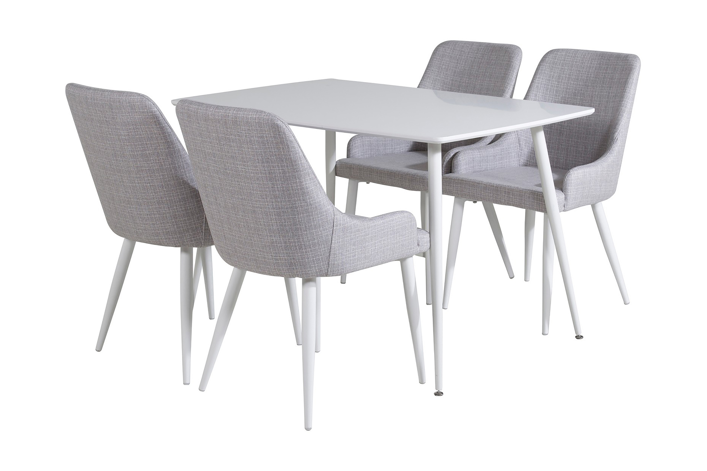 Matgrupp Yegua 120 cm inkl 4 Pinilla Stolar Vit/Grå
