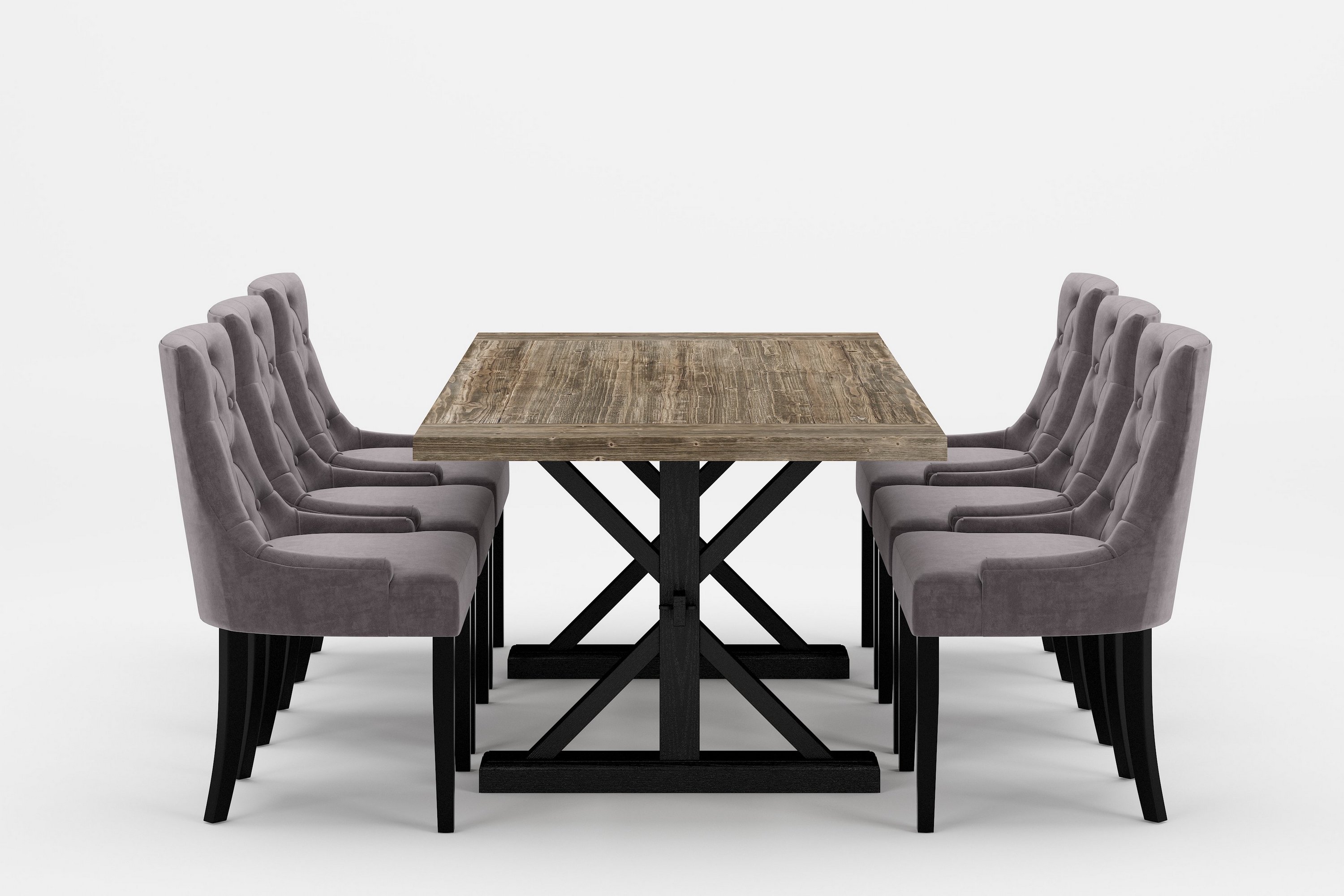 Matgrupp Yorkshire Premium 200-290 cm 6 Viktoria Stolar GråBrun