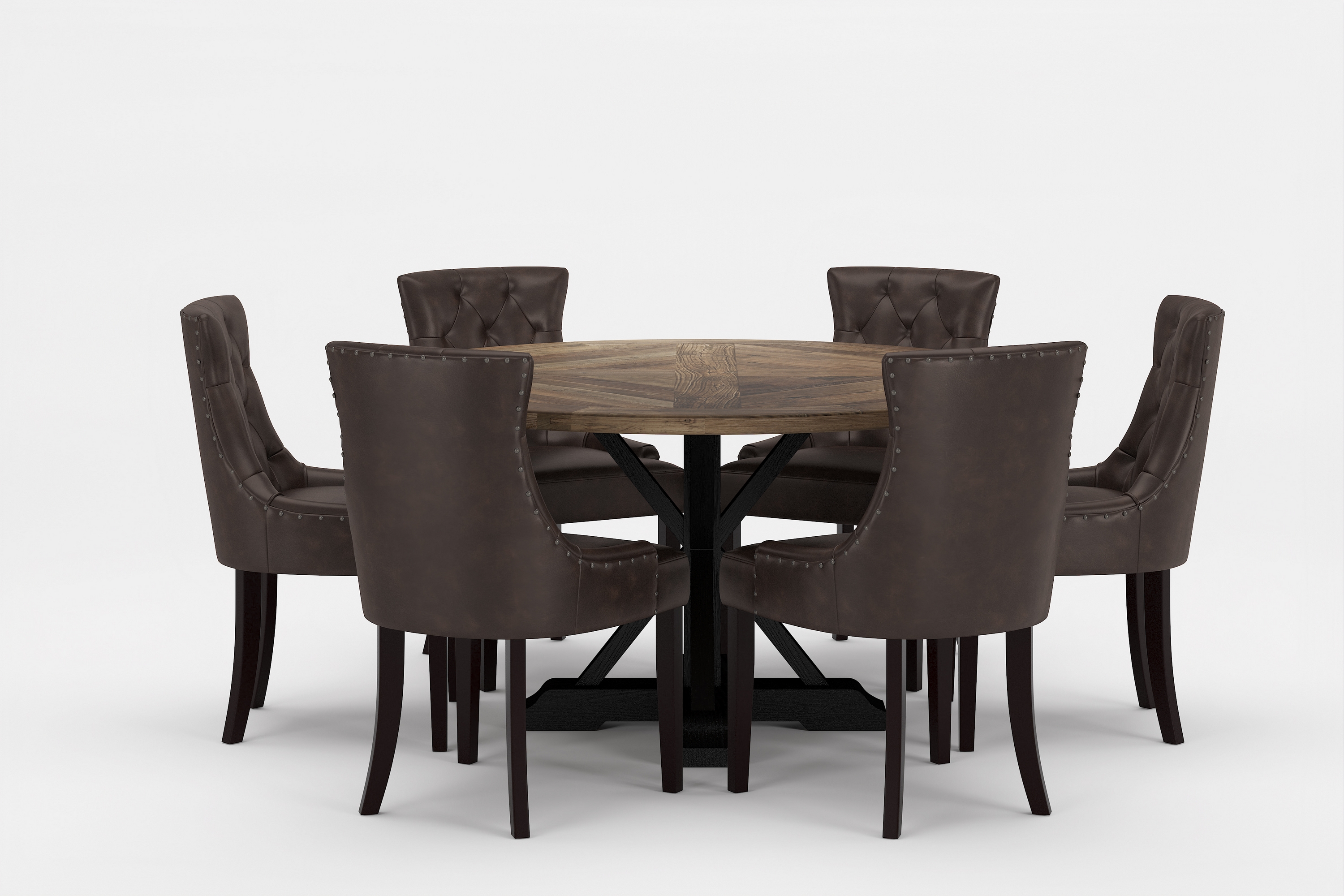 Matgrupp Yorkshire Premium Rund 150 cm 6 st Hermione Matst Mörkbrun/Brun