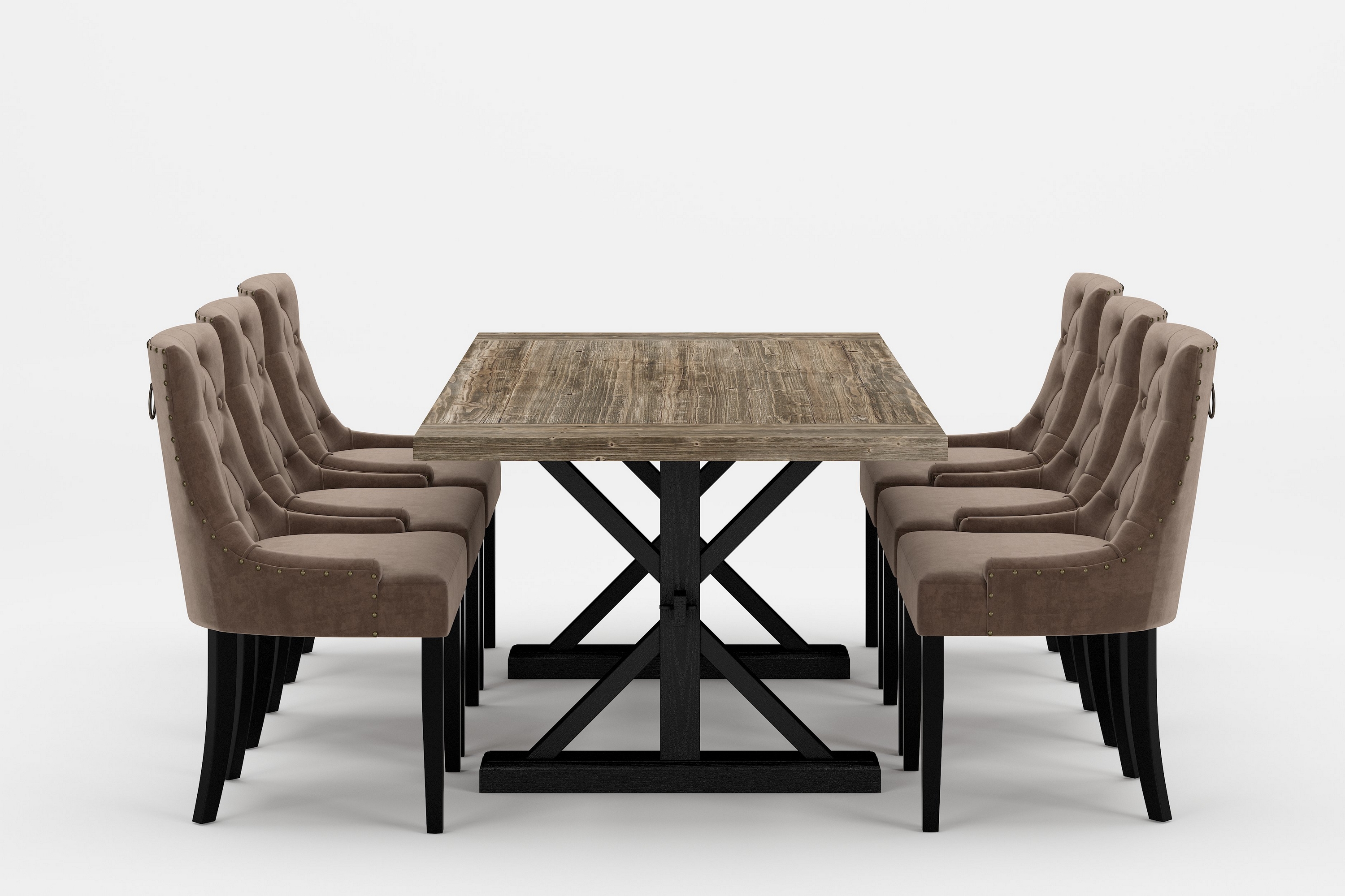 Matgrupp Yorkshire Premium 200-290 cm 6 Viktoria Stolar GråBrun