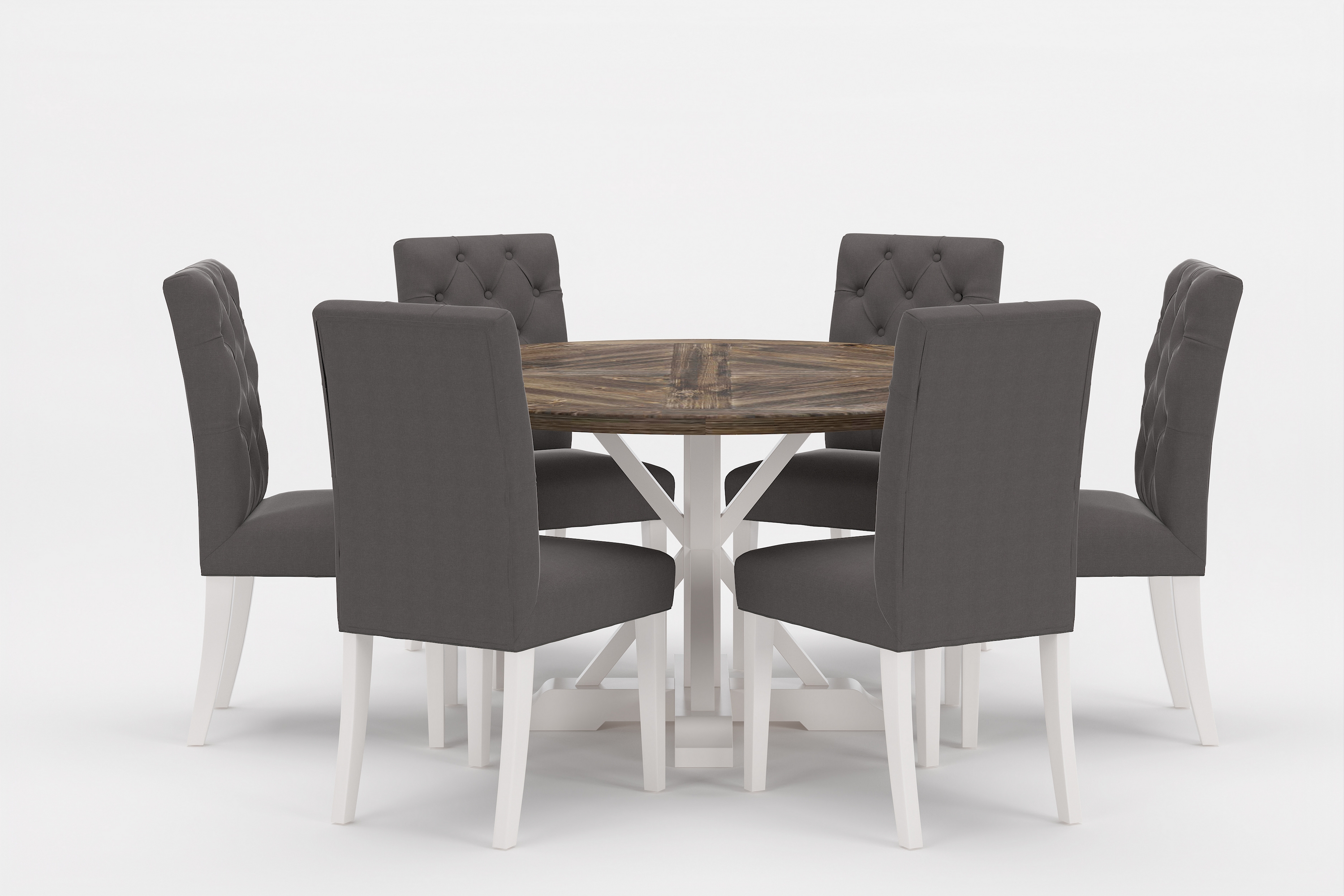 Matgrupp Yorkshire Premium Rund 150 cm 6 st Jenny Matstola GråBrun