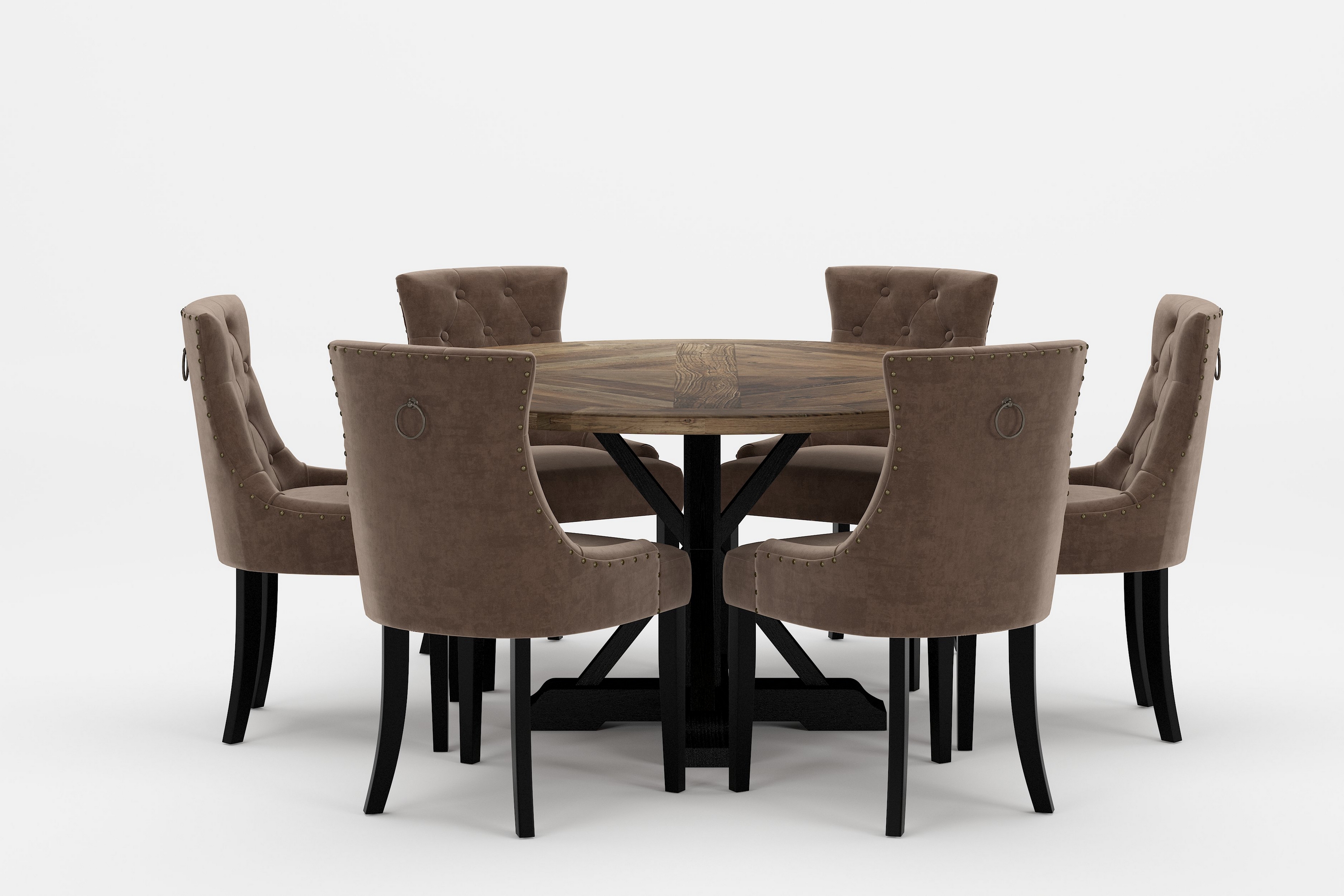 Matgrupp Yorkshire Premium Rund 150 cm 6 st Viktoria Matst Brun