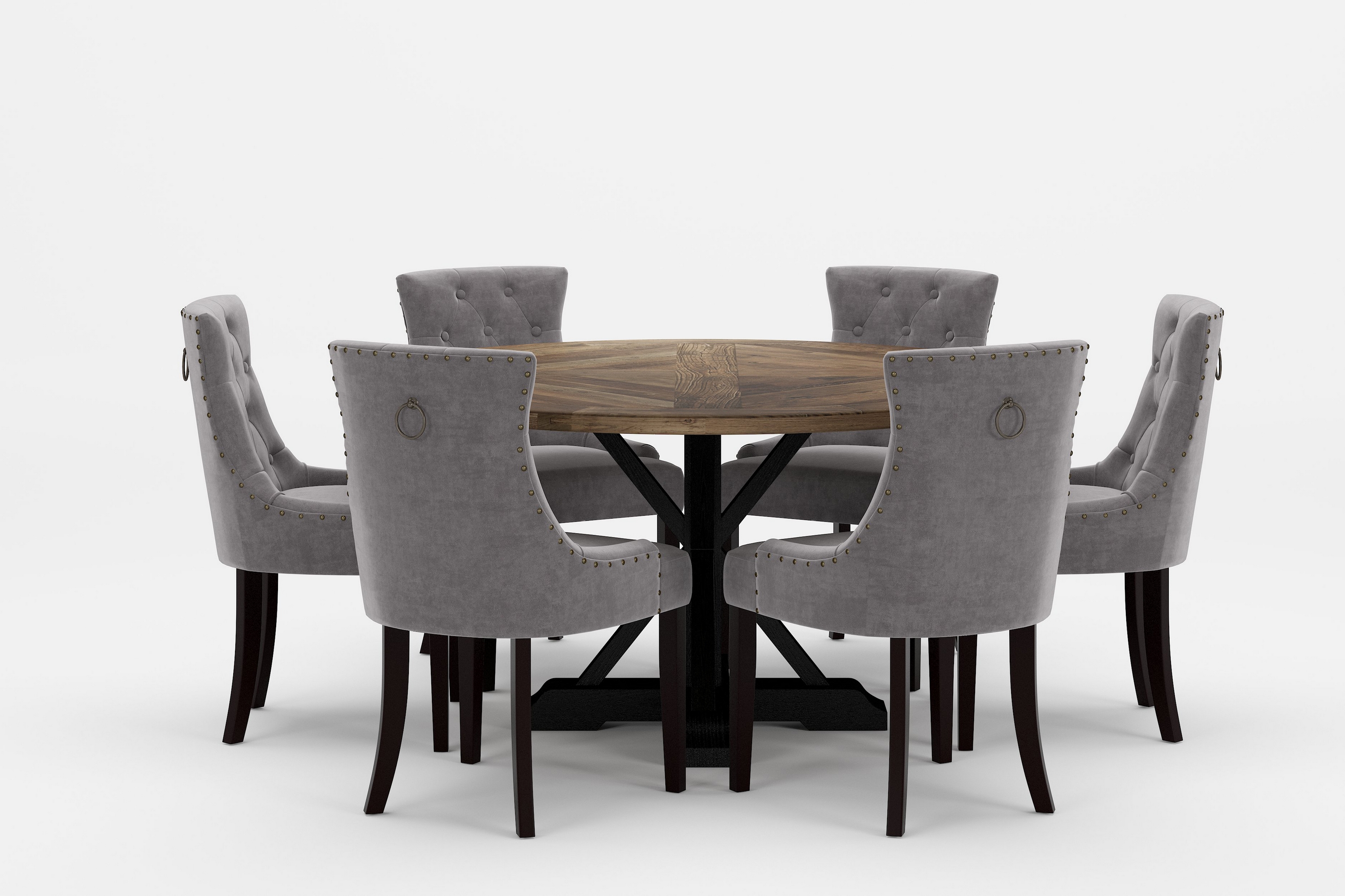 Matgrupp Yorkshire Premium Rund 150 cm 6 st Viktoria Matst LjusgråBrun