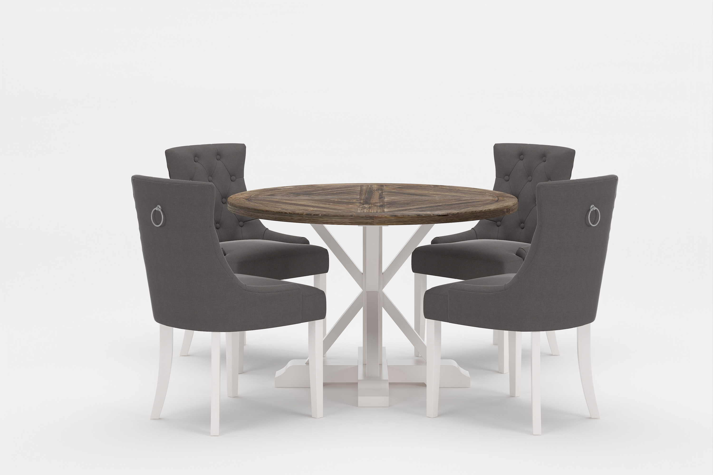 Matgrupp Yorkshire Premium Rund 120 cm 4 st Viktoria Matst GråBrun
