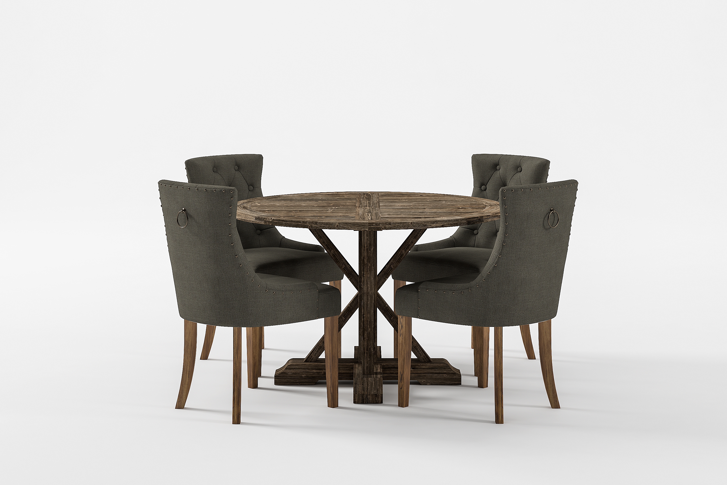 Matgrupp Yorkshire Premium 120-160 cm 4 Viktoria Stolar Grön/Brun