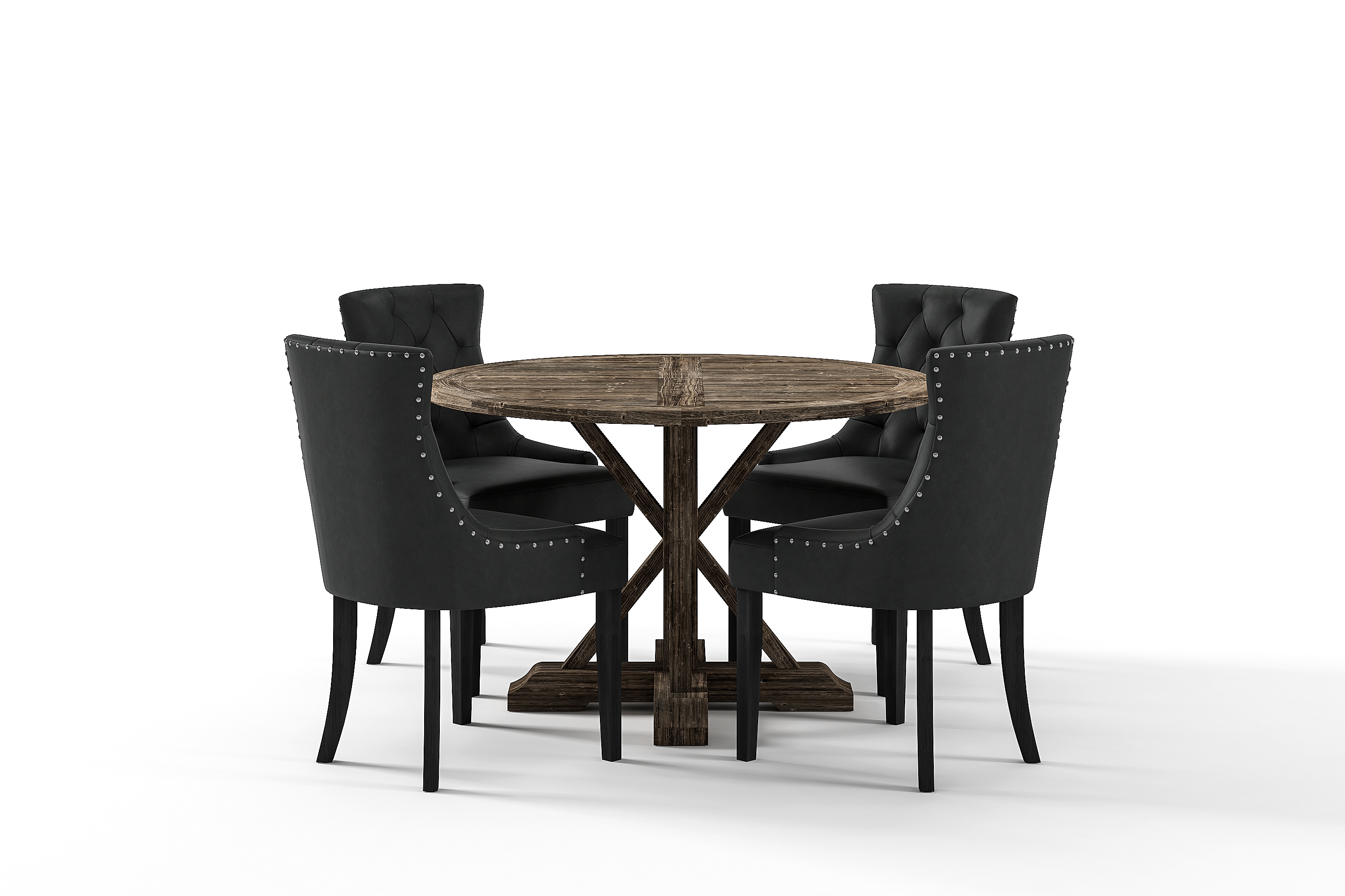 Matgrupp Yorkshire Premium 120-160 cm 4 Hermione Matstolar Svart/Brun