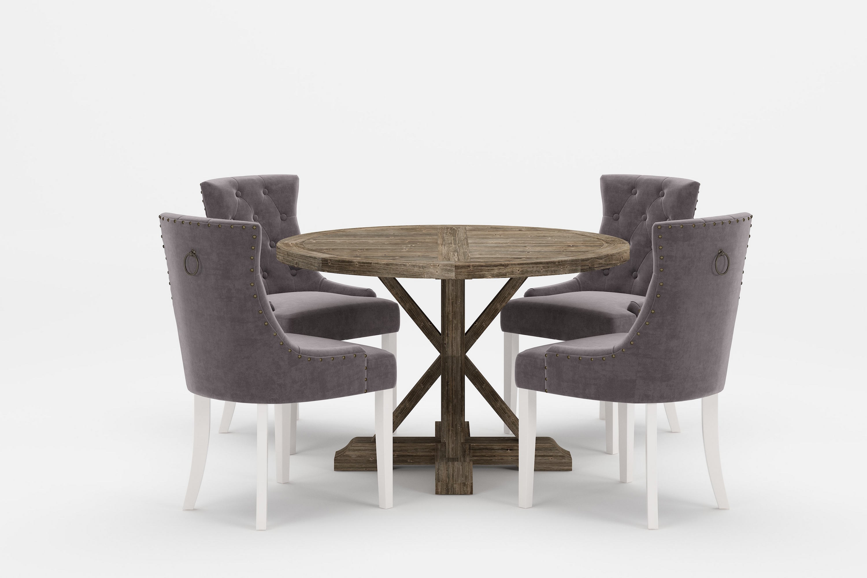 Matgrupp Yorkshire Premium 120-160 cm 4 Viktoria Stolar GråBrun