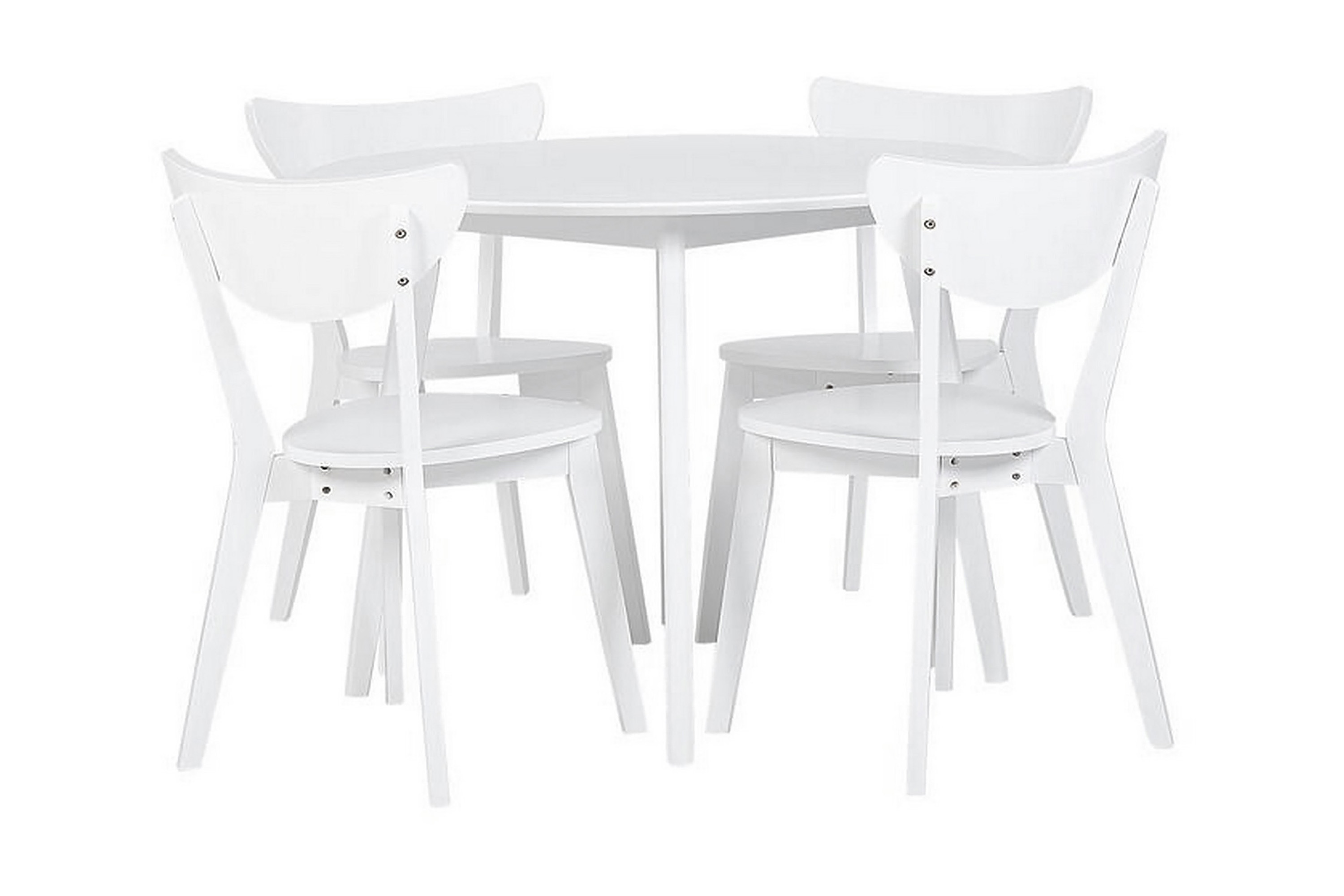 matgrupp yudna 100 cm inkl 4 stolar - vit
