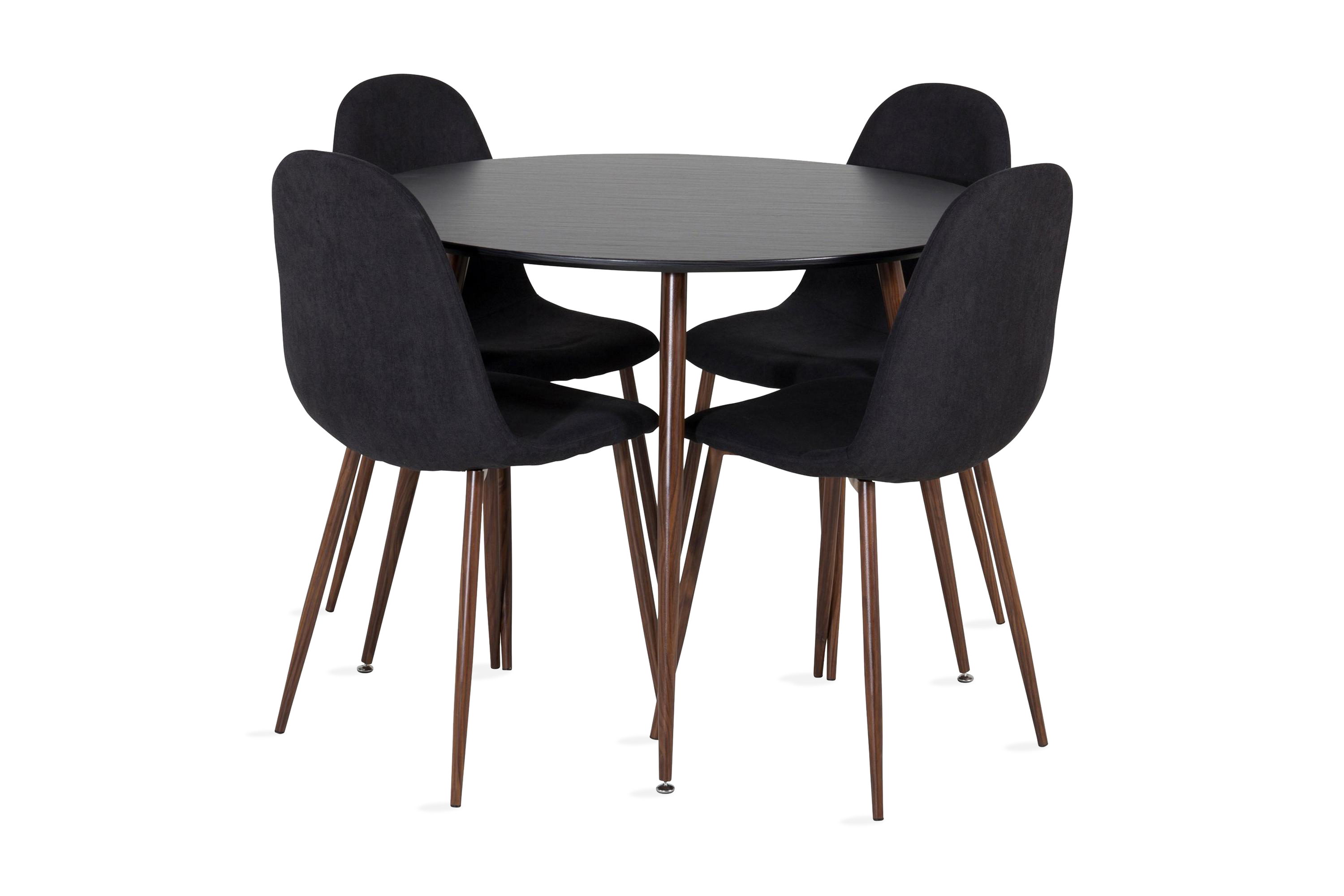 matgrupp pinilla inkl 4 yegua stolar - svart/brun